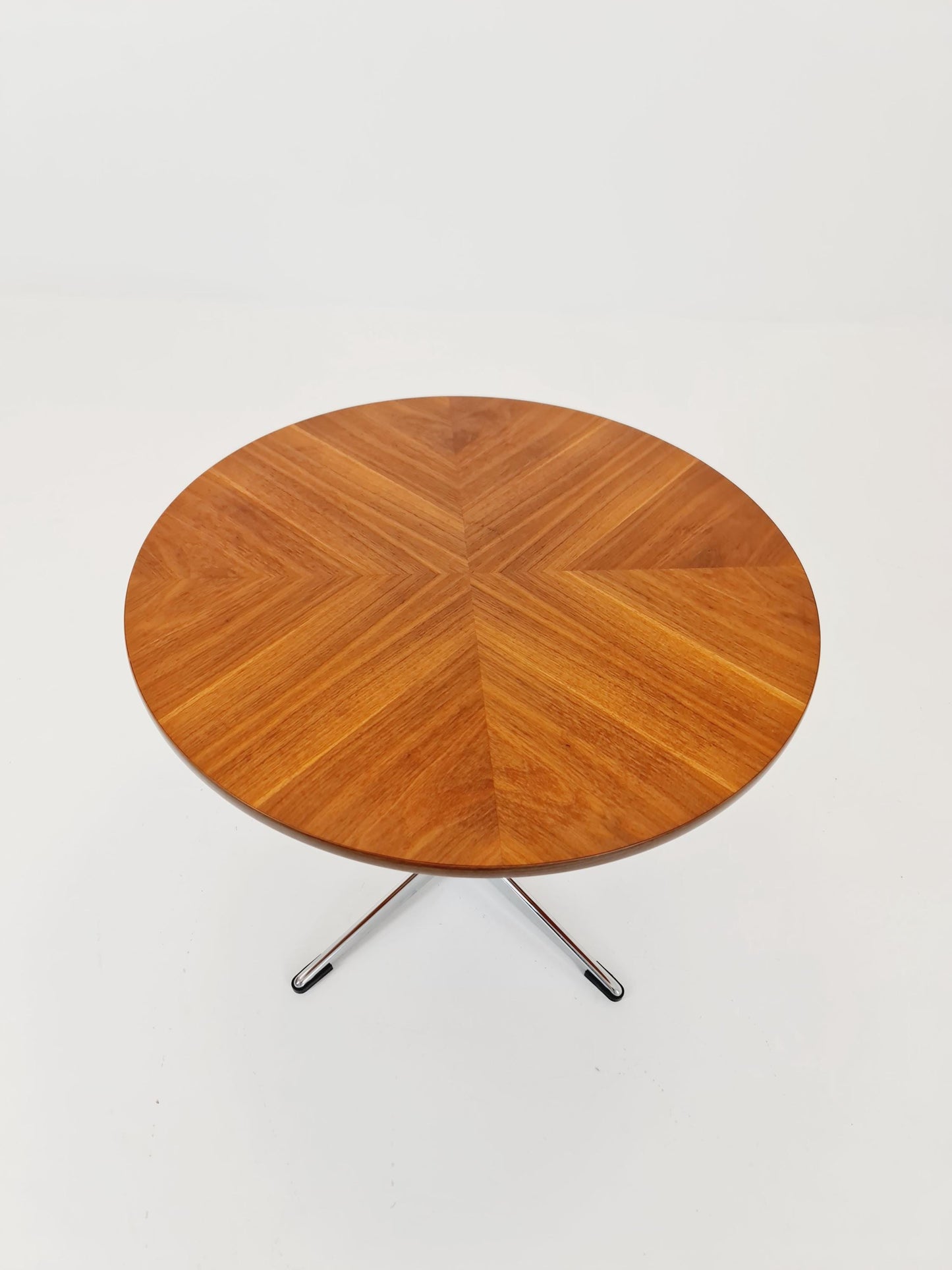 vintage teak & chrome coffee table 1970s