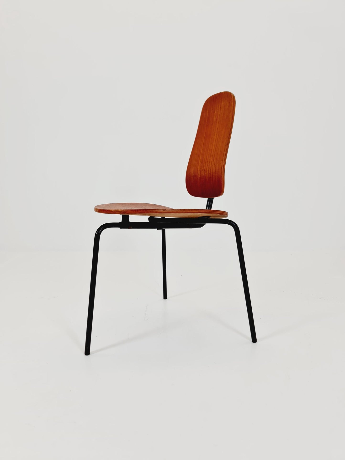 Vintage Mid Century German tripod Chair Teak by Mauser 1960s
