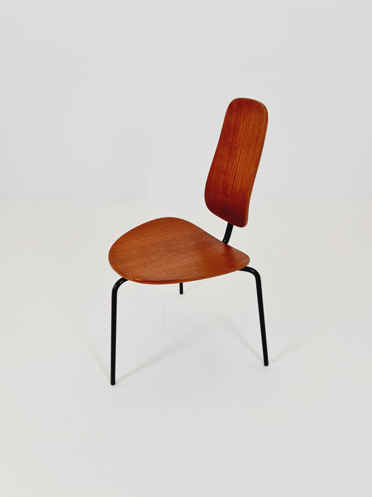 Vintage Mid Century German tripod Chair Teak by Mauser 1960s