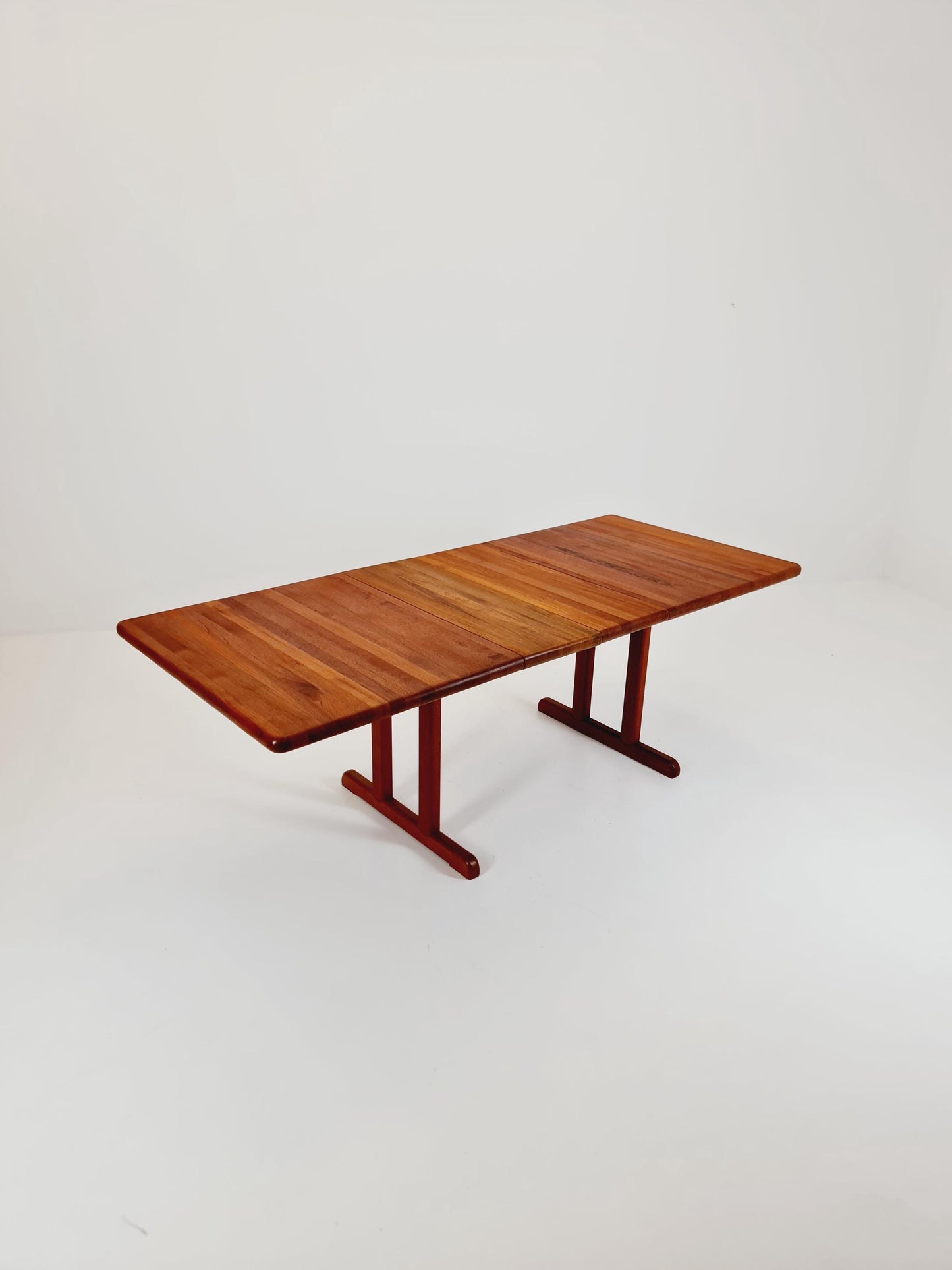 Mid century extendable Danish Modern Solid Teak dining table by Glostrup , 1970s