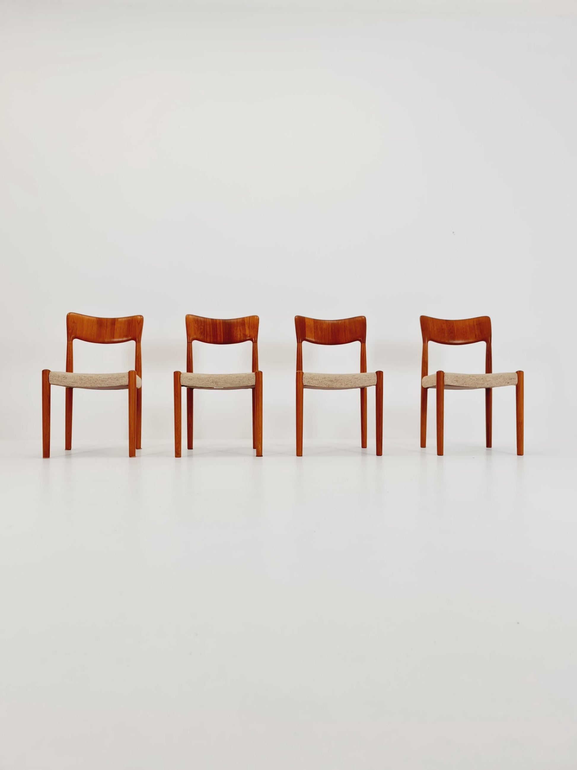 Vintage Danish solid teak dining chairs by Botinge , , 1960s, Set of 4