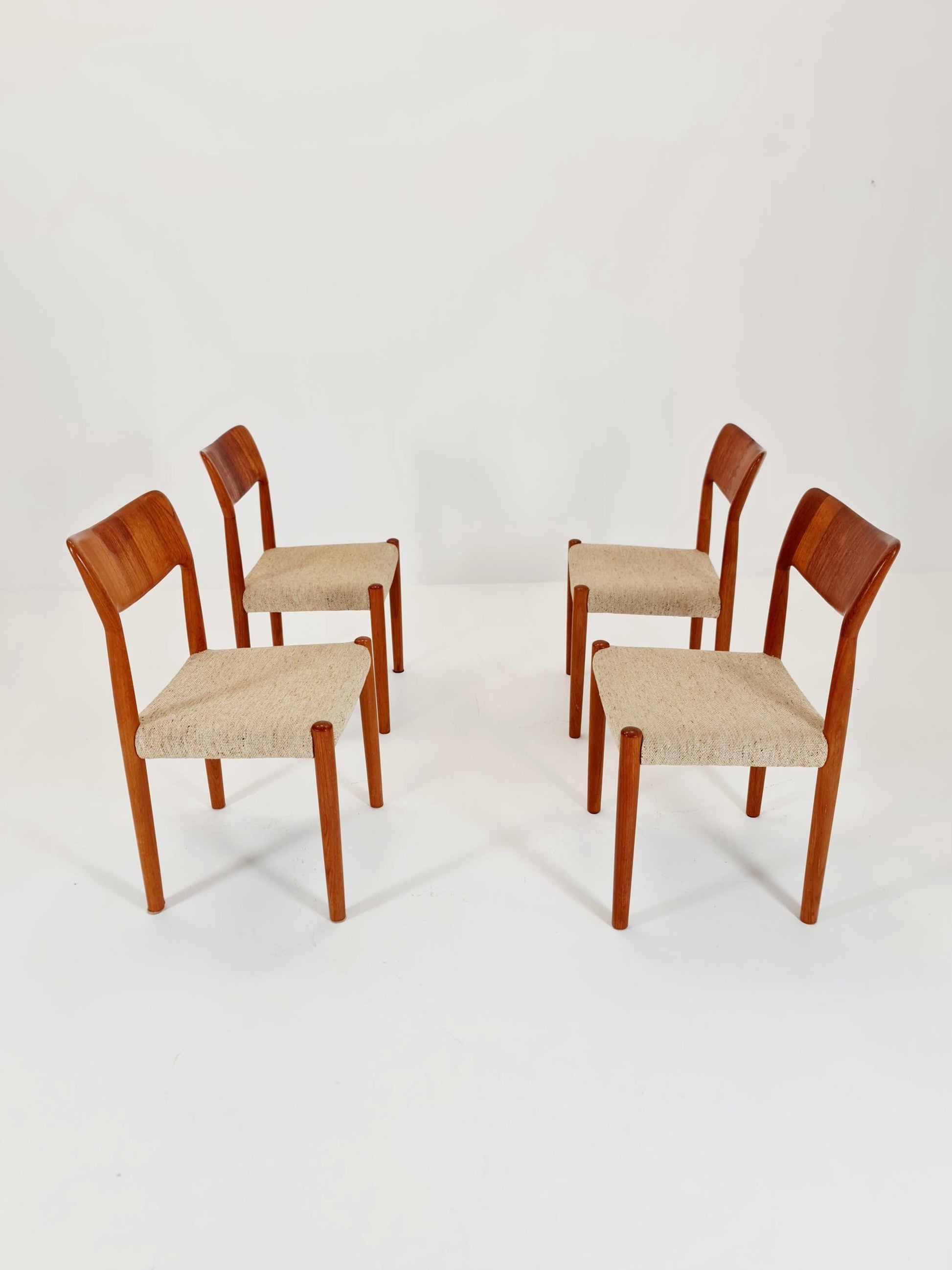 Vintage Danish solid teak dining chairs by Botinge , , 1960s, Set of 4