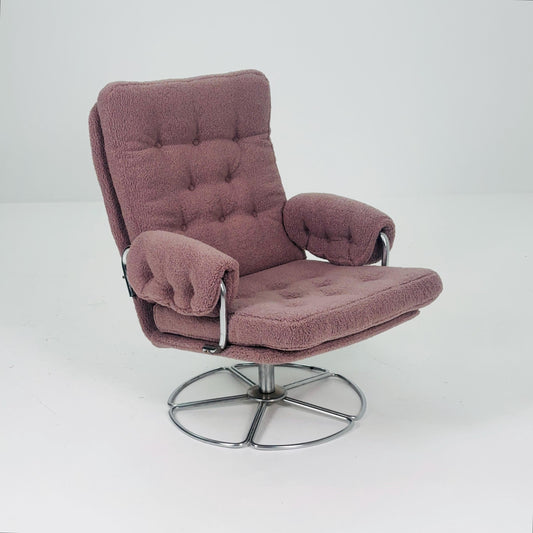 Mid century Bruno Mathsson Swivel Lounge Chair for DUX, 1960s Sweden