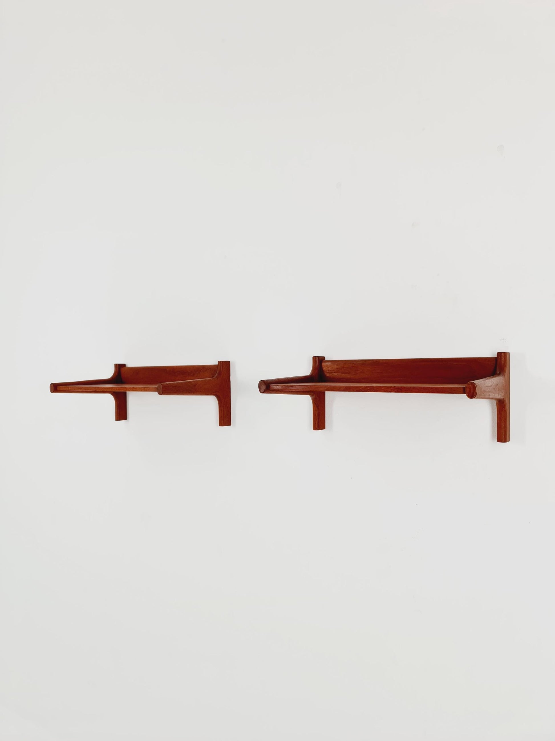 Pair Danish Teak hanging telephone table/ Nightstands / bedside table/ By Kai Kristansen Denmark 1960s