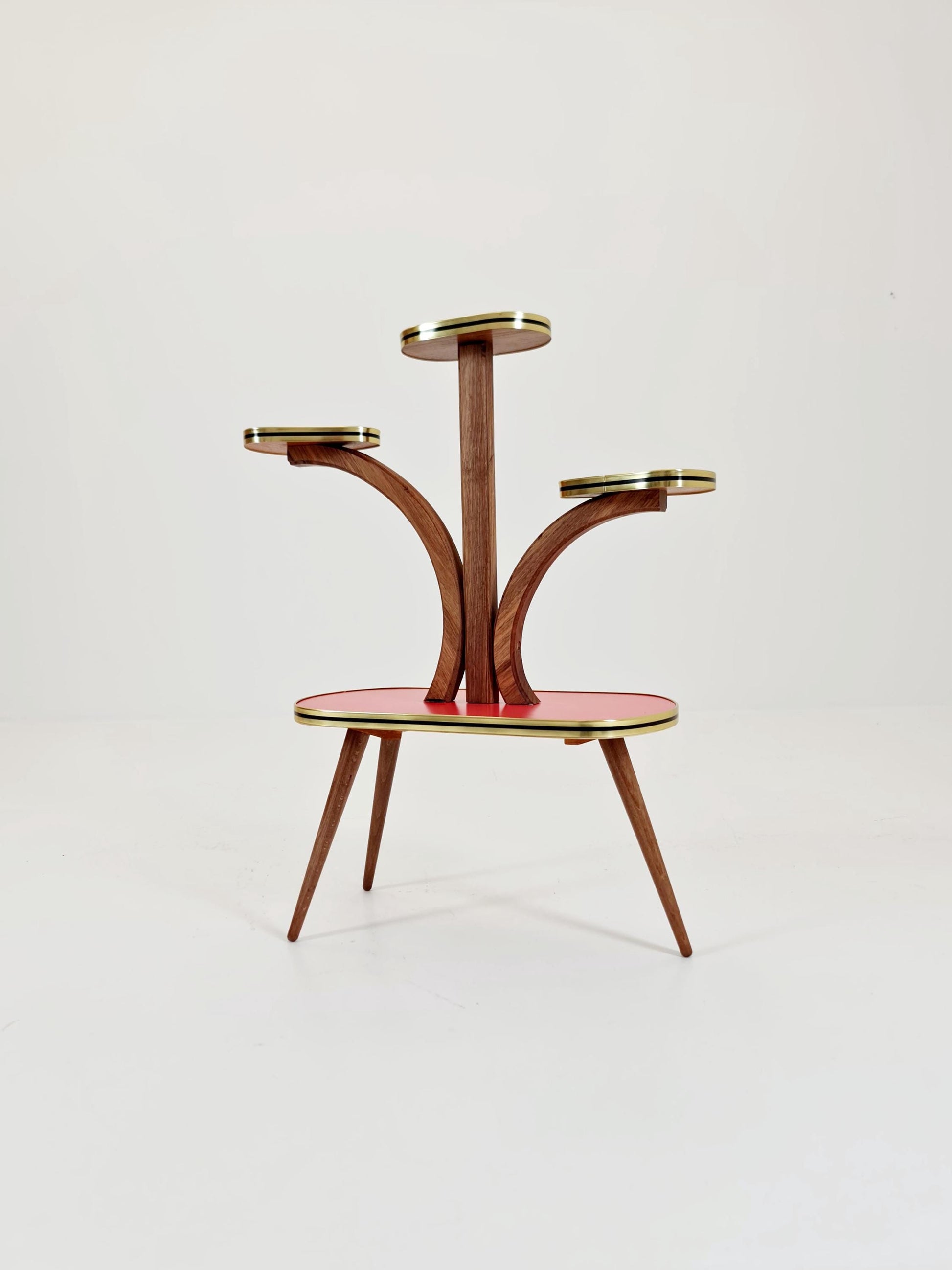 Rare Large German Plant Stand, Colorful Vintage Mid-Century Minimalist Indoor Plant Stand Side Table Retro flower table, 1950s