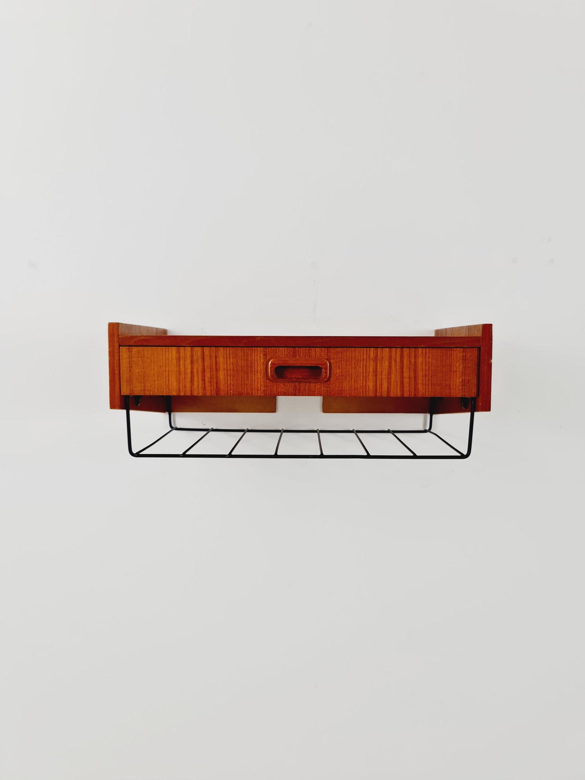 Swedish teak hanging telephone table shelf/ bedside table/ nightstand from the 60s