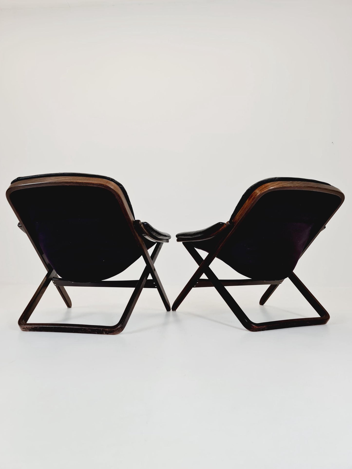 Swedish Midcentury leather armchair by Gote Mobler Nassjo , 1960s, set of 2
