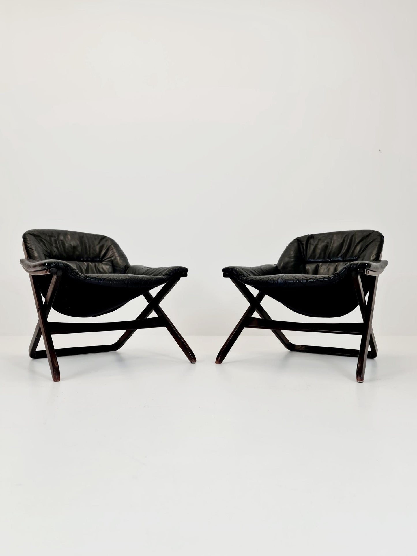 Swedish Midcentury leather armchair by Gote Mobler Nassjo , 1960s, set of 2