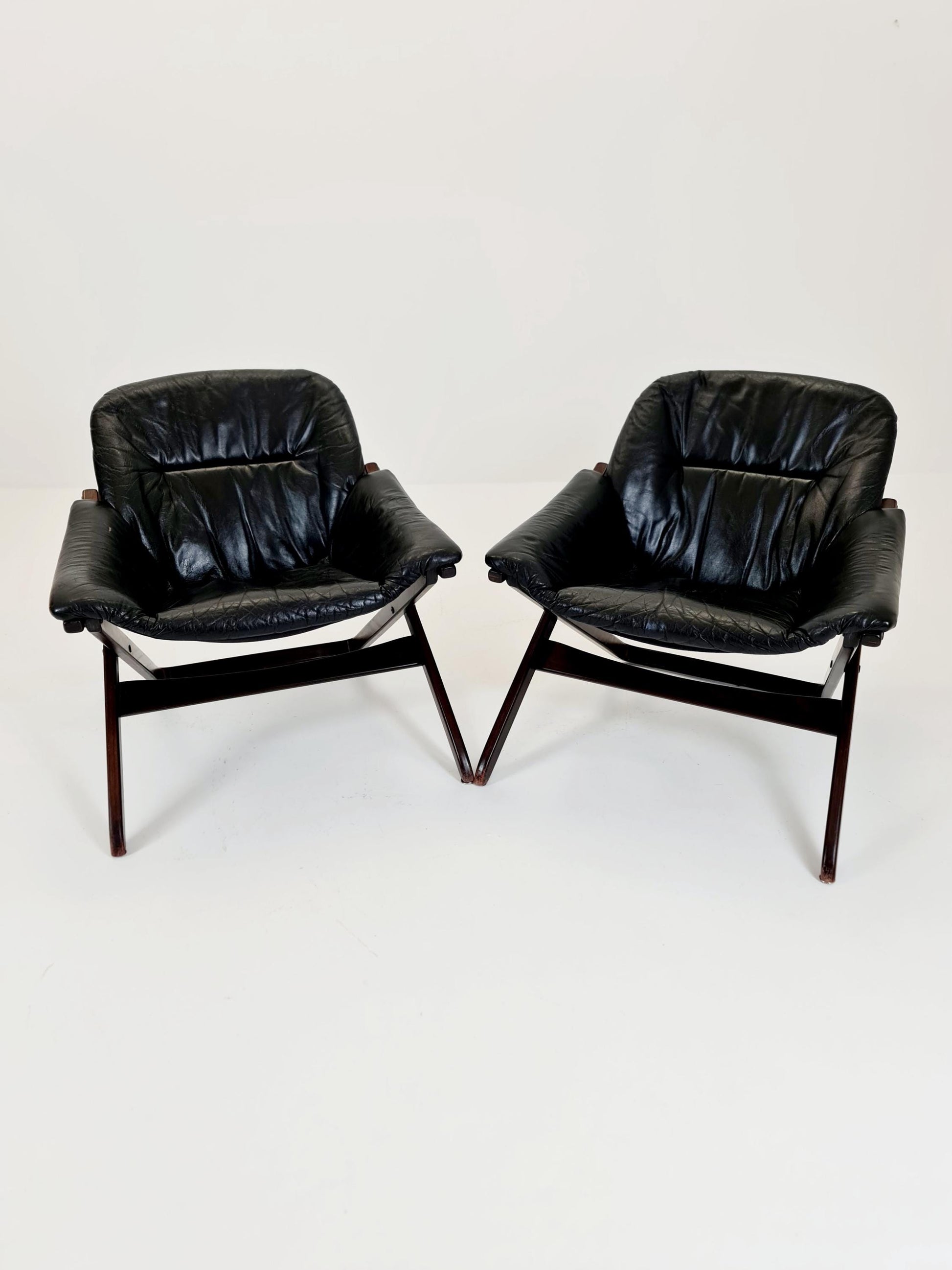 Swedish Midcentury leather armchair by Gote Mobler Nassjo , 1960s, set of 2