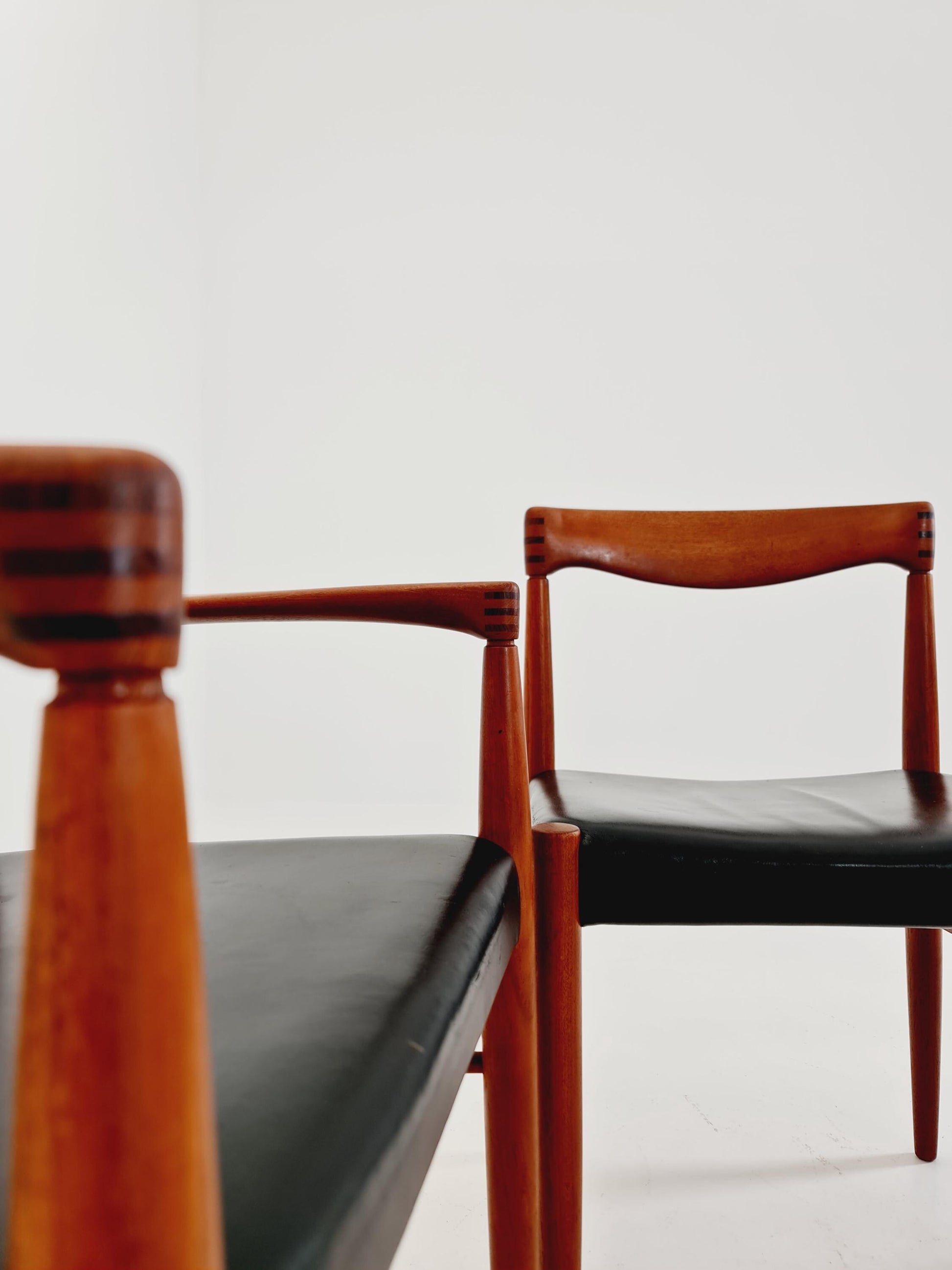 Danish teak & danish cord dining chairs by H. W. Klein for Bramin, 1960s, set of 4