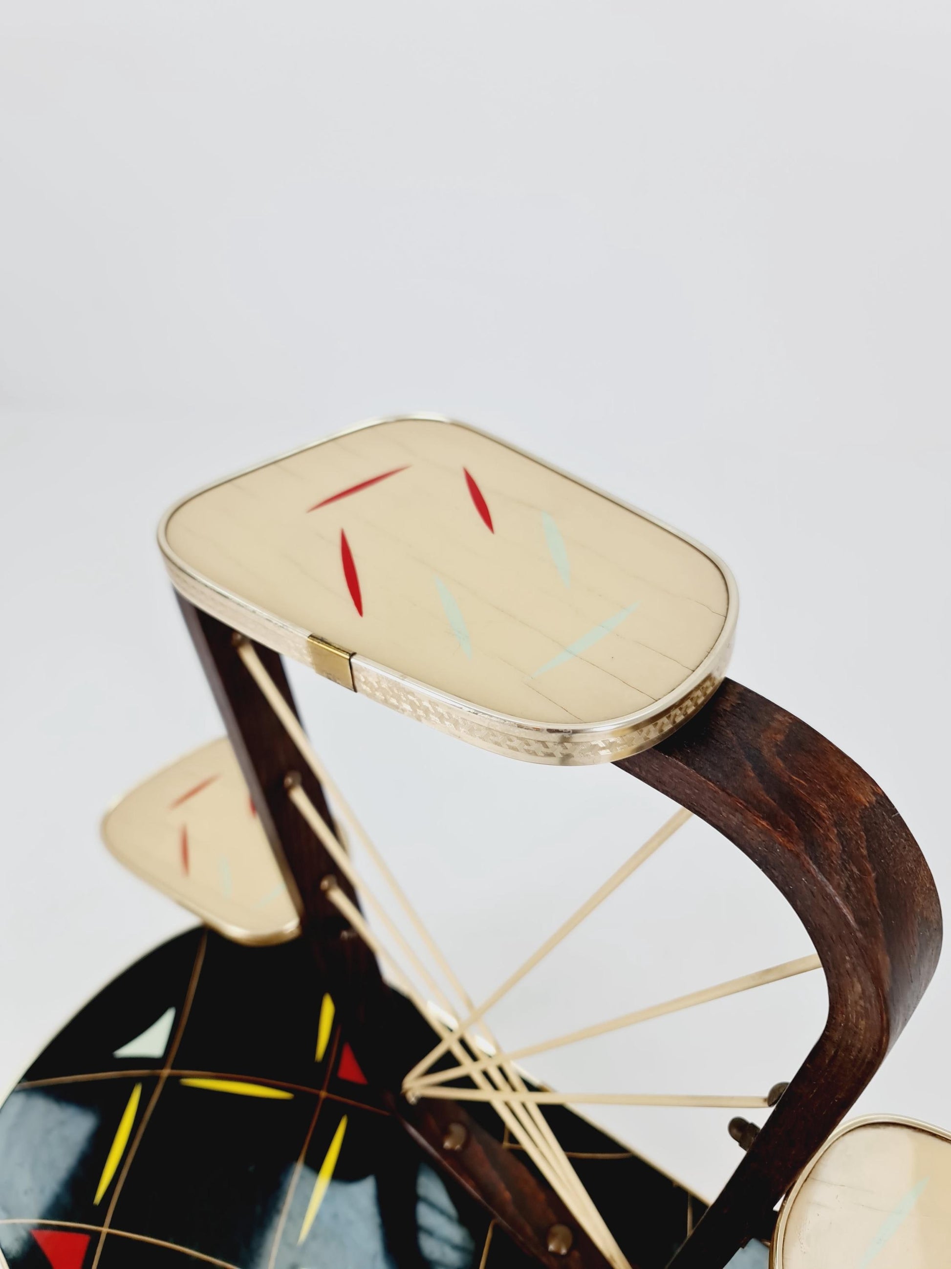 Big 1950s German Plant Stand, Colorful Vintage Mid-Century Minimalist Indoor Plant Stand Side Table Retro flower table