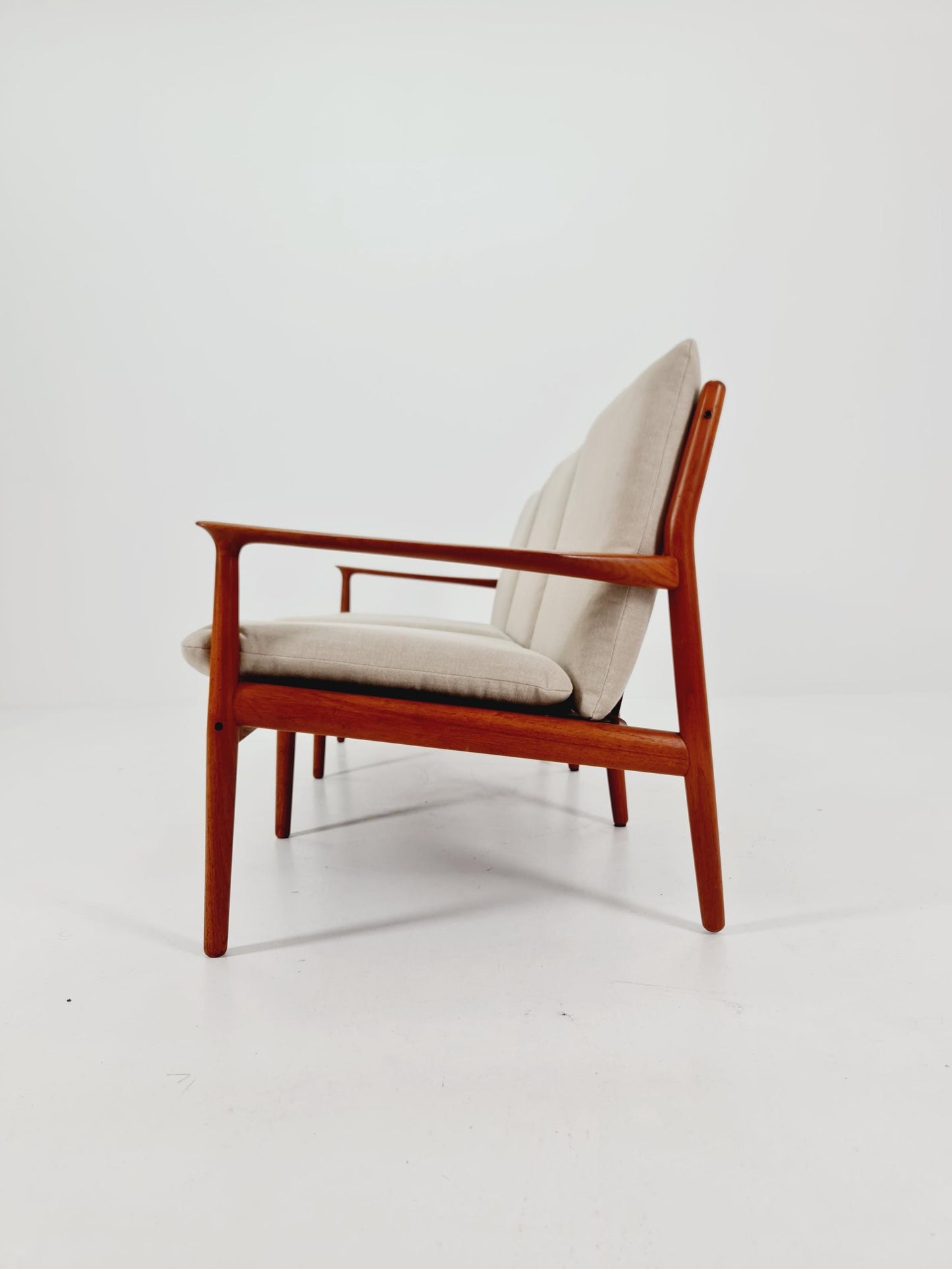 Mid-century Rare Danish teak lounge sofa 3 -Seater ,By Sven Erksen For Glostrup 1970s