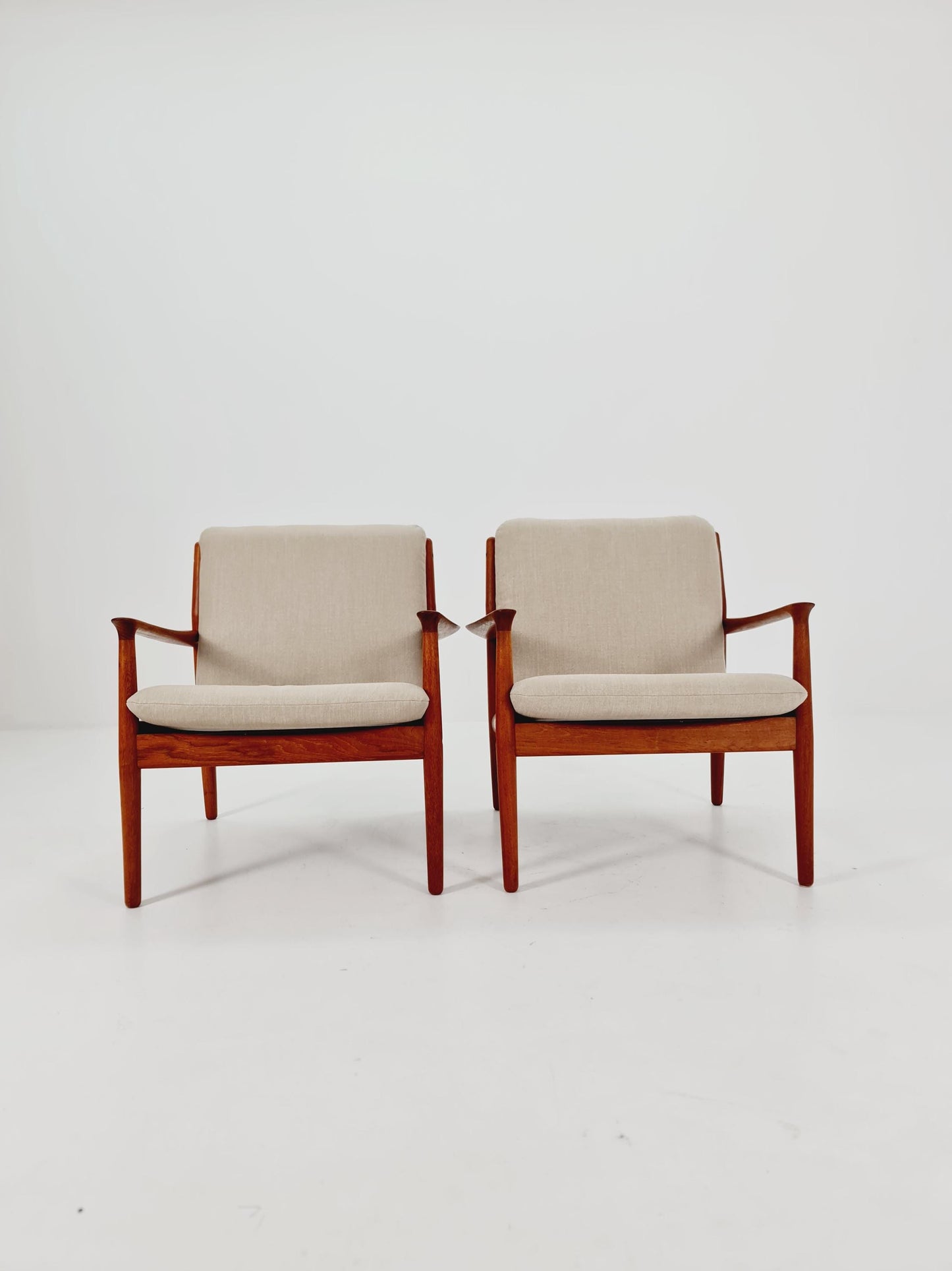 Mid century Danish easy lounge chairs by Sven Erksen For Glostrup 1970s , 1955s, Set of 2