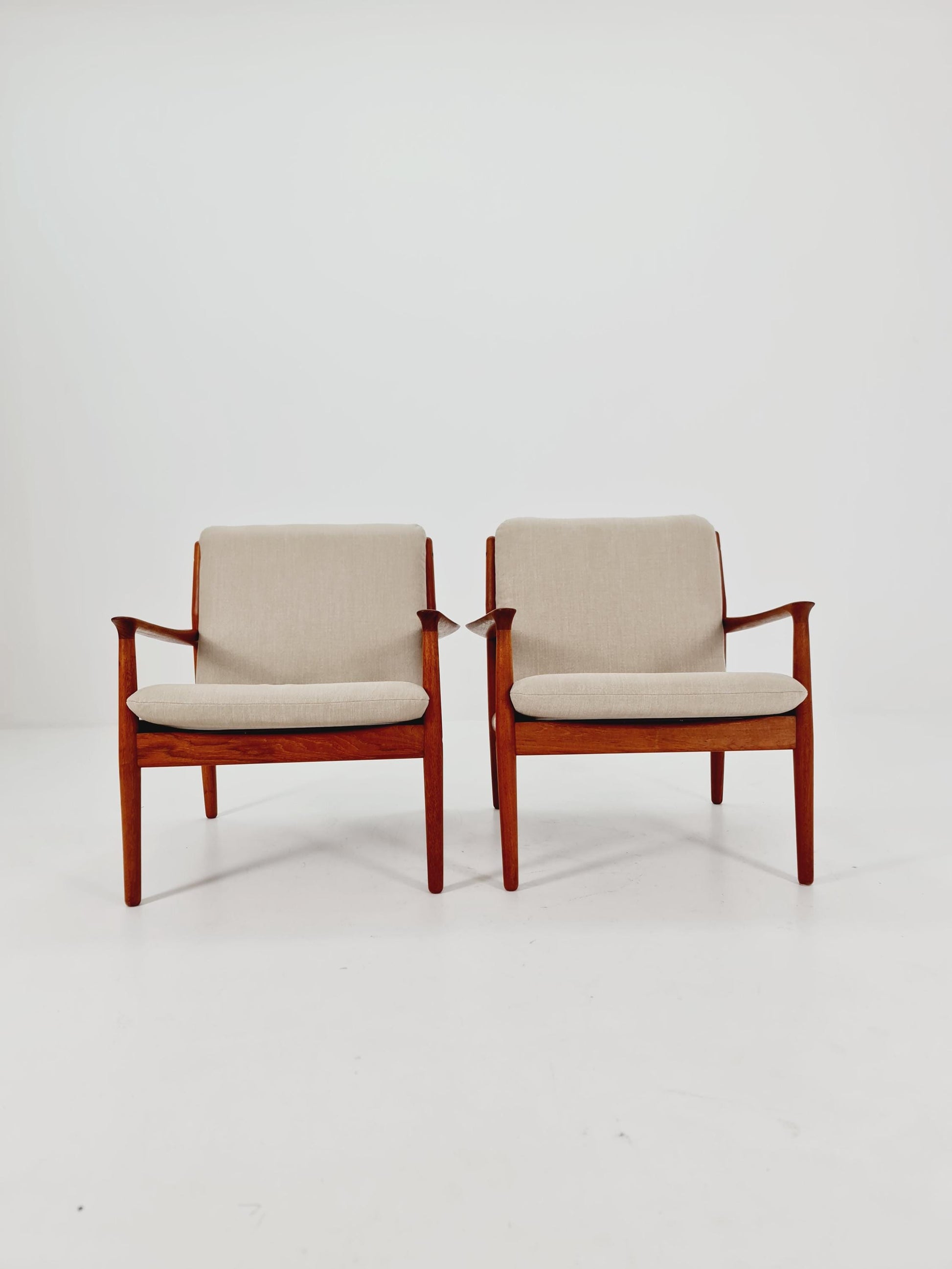 Mid century Danish easy lounge chairs by Sven Erksen For Glostrup 1970s , 1955s, Set of 2