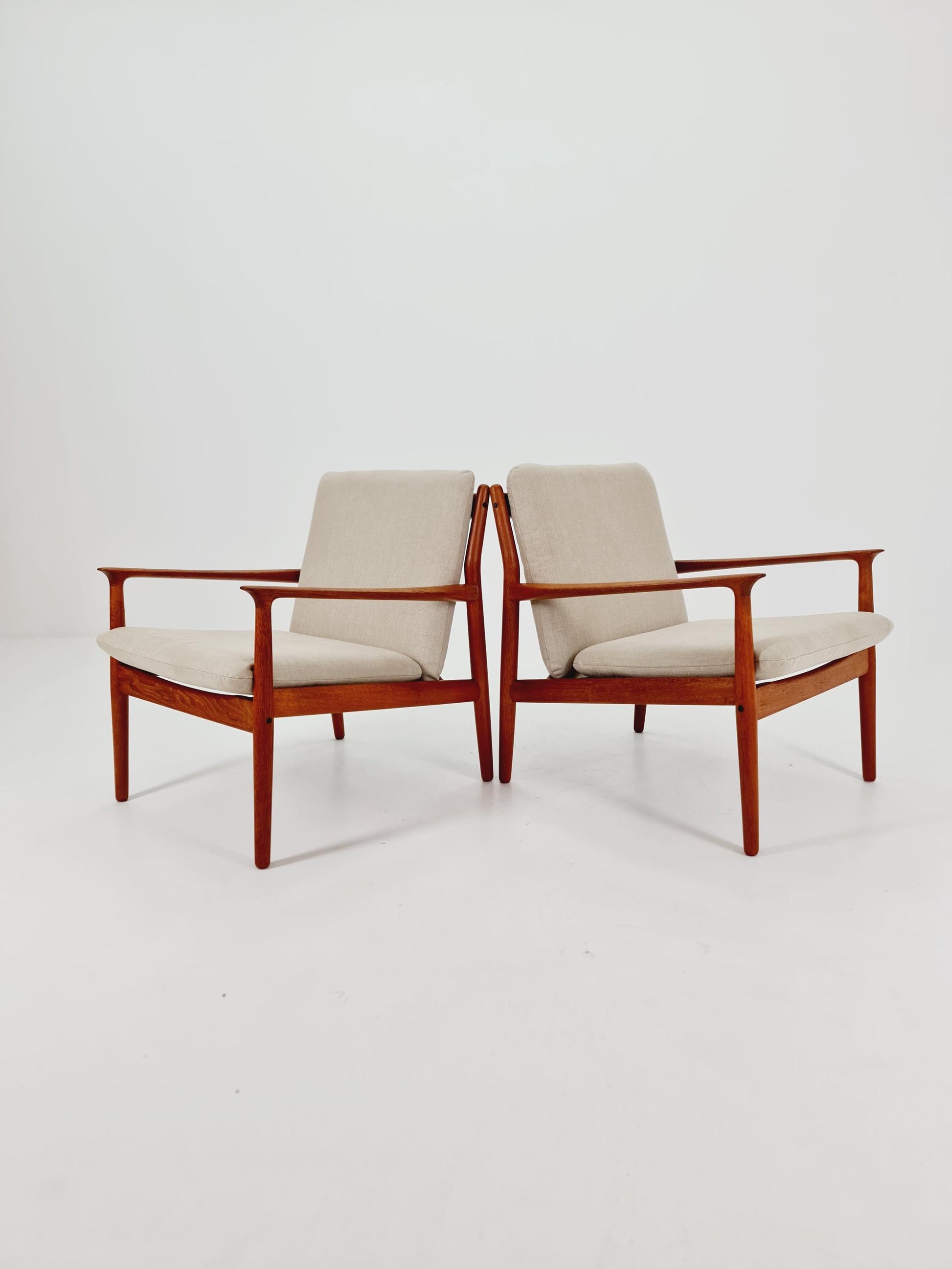 Mid century Danish easy lounge chairs by Sven Erksen For Glostrup 1970s , 1955s, Set of 2