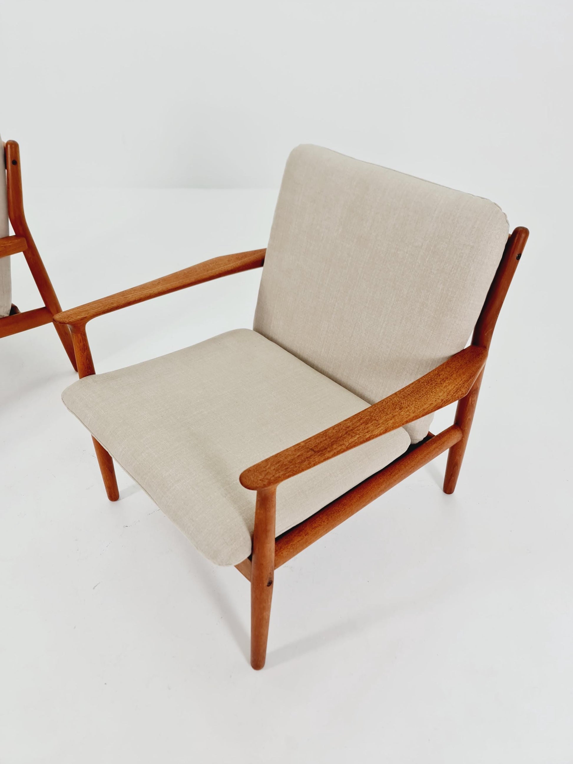 Mid century Danish easy lounge chairs by Sven Erksen For Glostrup 1970s , 1955s, Set of 2