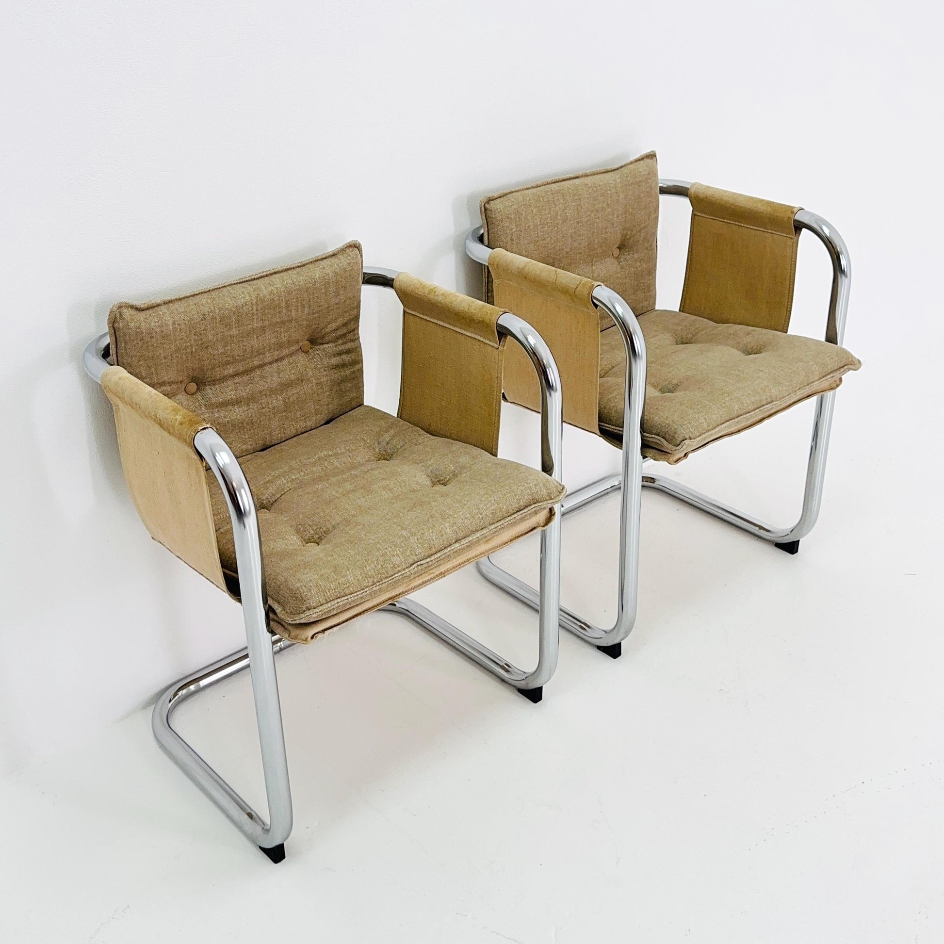 Set of 2 Mid Century Modern Kadett armchairs, designed by Tomas Jelinek for IKEA in the late 1970s