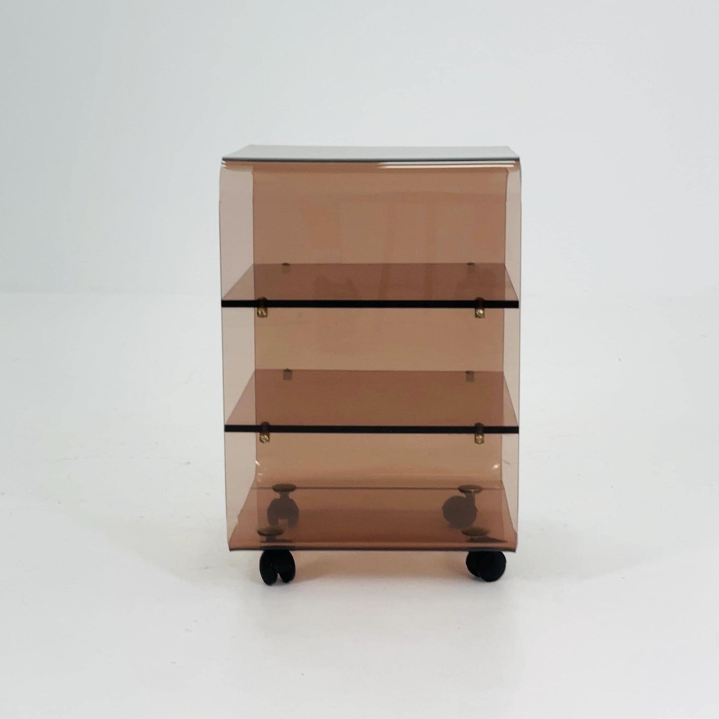 Space age Smoked Brown Plexiglass Trolley-side table by Michel Dumas for Roche Bobois 1970s