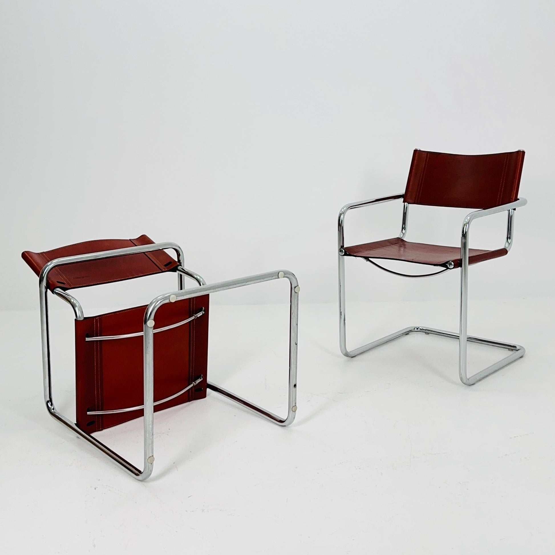 set of 2 Mid century Model MG5 Centro Studi desk chair by Mart Stam & Marcel Breuer for Matteo Grassi, Italy 1980s