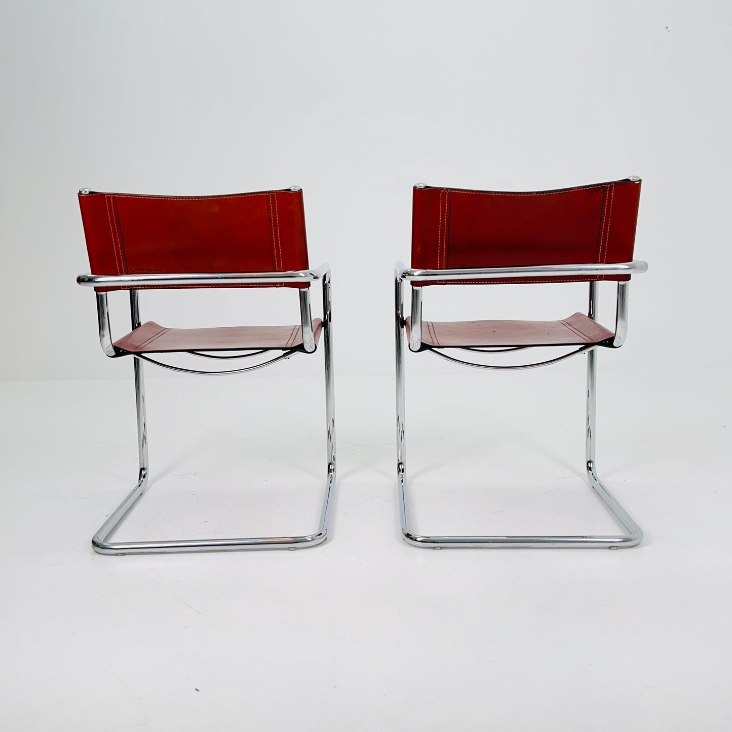 set of 2 Mid century Model MG5 Centro Studi desk chair by Mart Stam & Marcel Breuer for Matteo Grassi, Italy 1980s