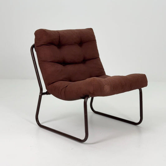 Mid-Century Pixi Lounge Chair by Gillis Lundgren for IKEA, 1970s – Retro Brown Chair with Tubular Frame