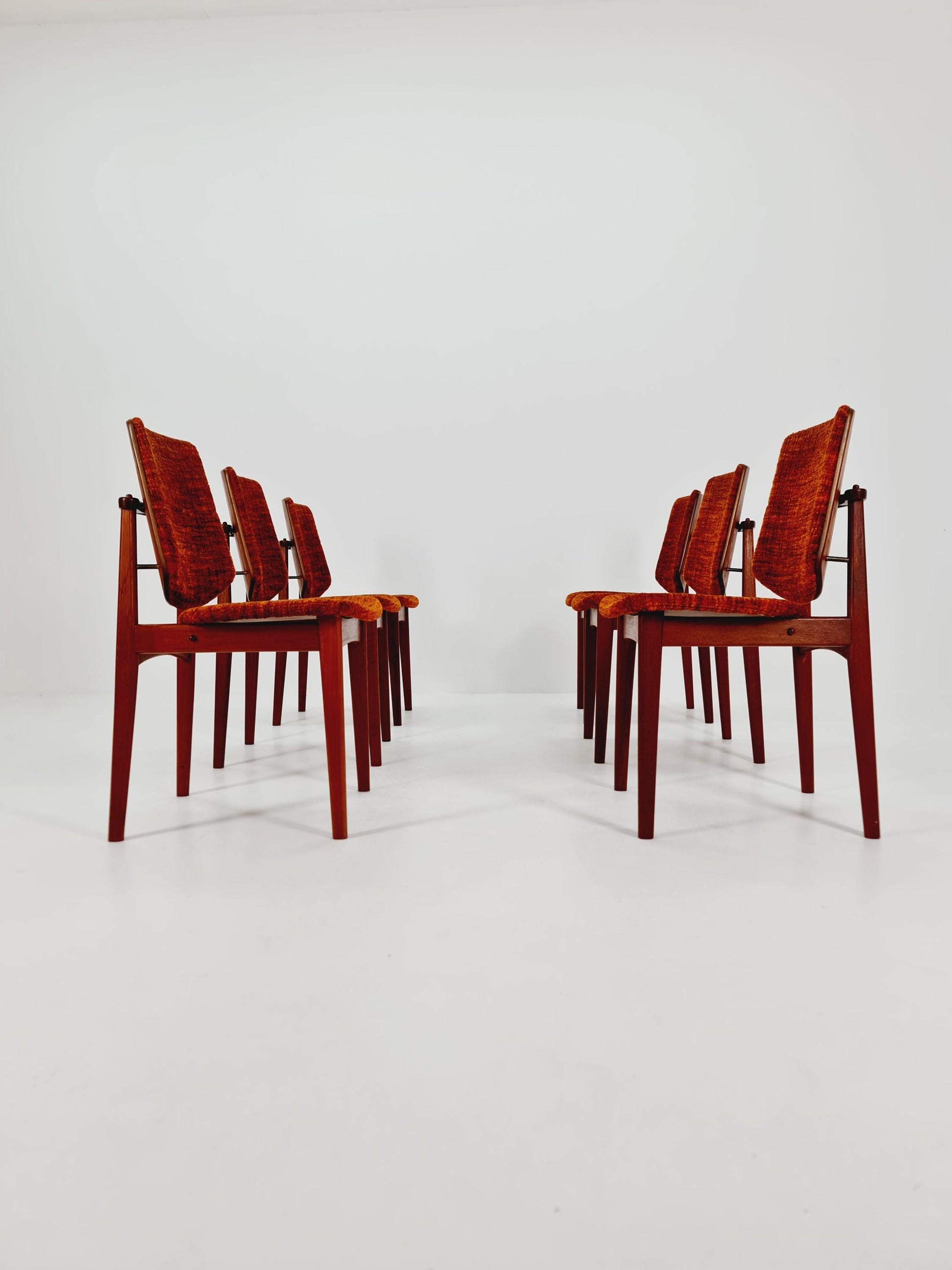 Midcentury teak Dining chairs by Arne Hovmand Olsen 1960s, set of 6