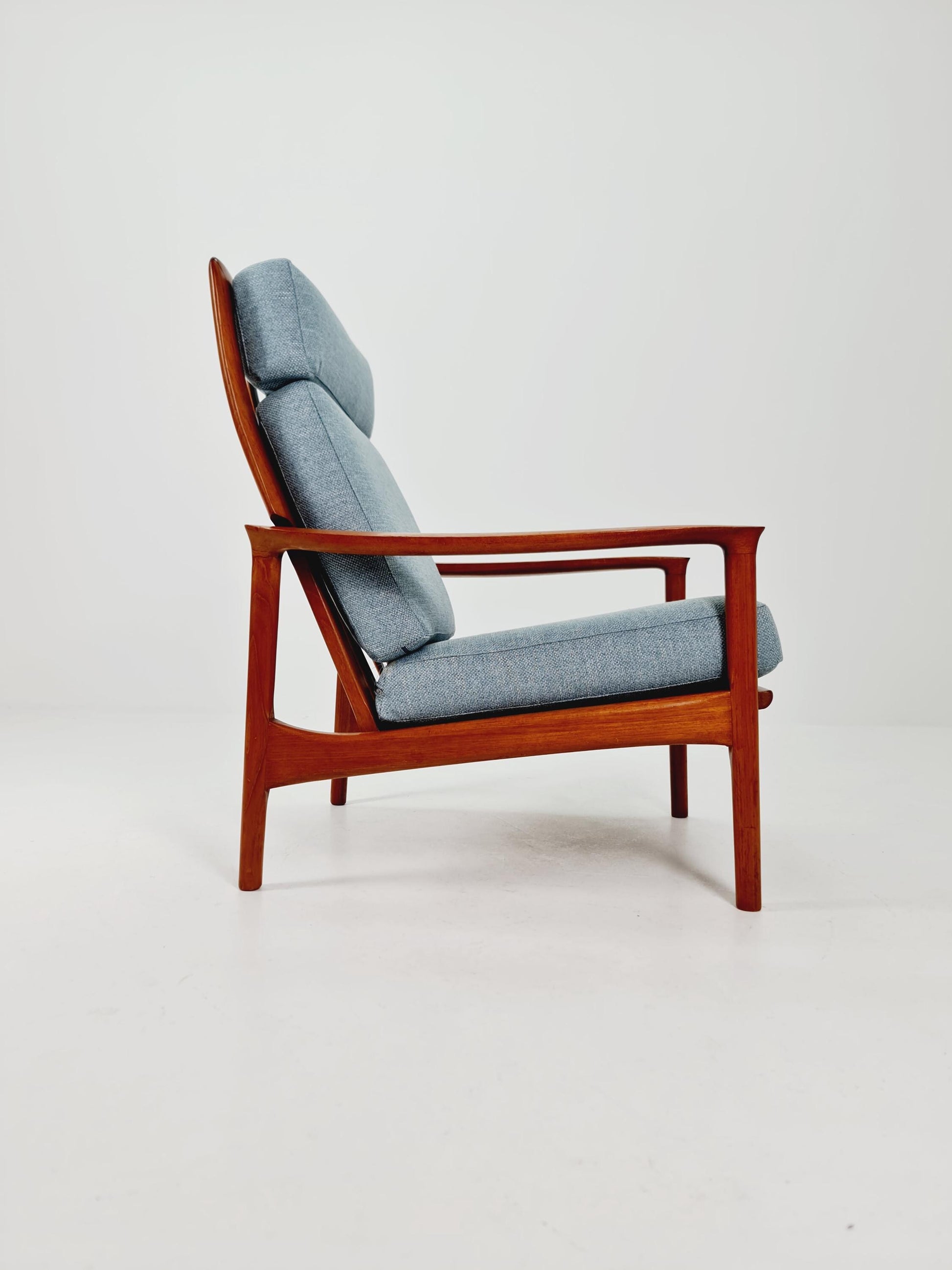 Mid Century Solid teak lounge chair/ Easy chair by Eugen Schmidt , 1960s