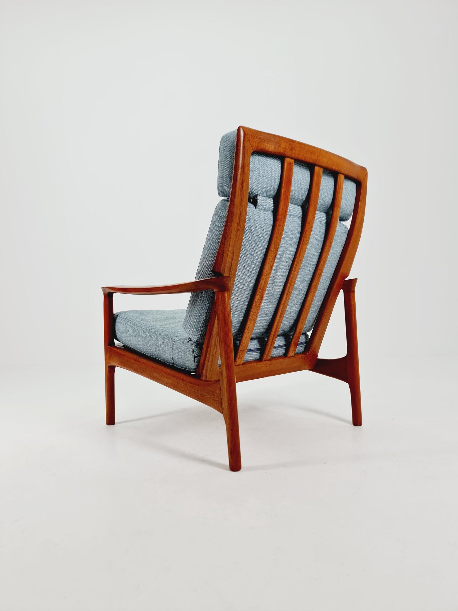 Mid Century Solid teak lounge chair/ Easy chair by Eugen Schmidt , 1960s