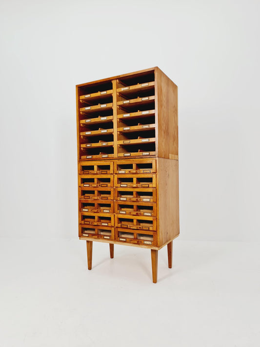Mid century Bauhaus German Haberdashery cabinet in Wood , 1930s