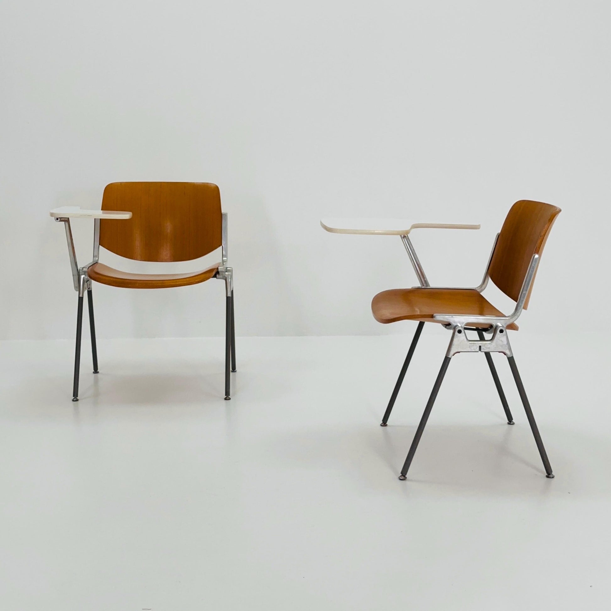 Set of 2 Mid century Stacking desk chairs by Giancarlo Piretti for Anomima Castelli ,Italy 1960s