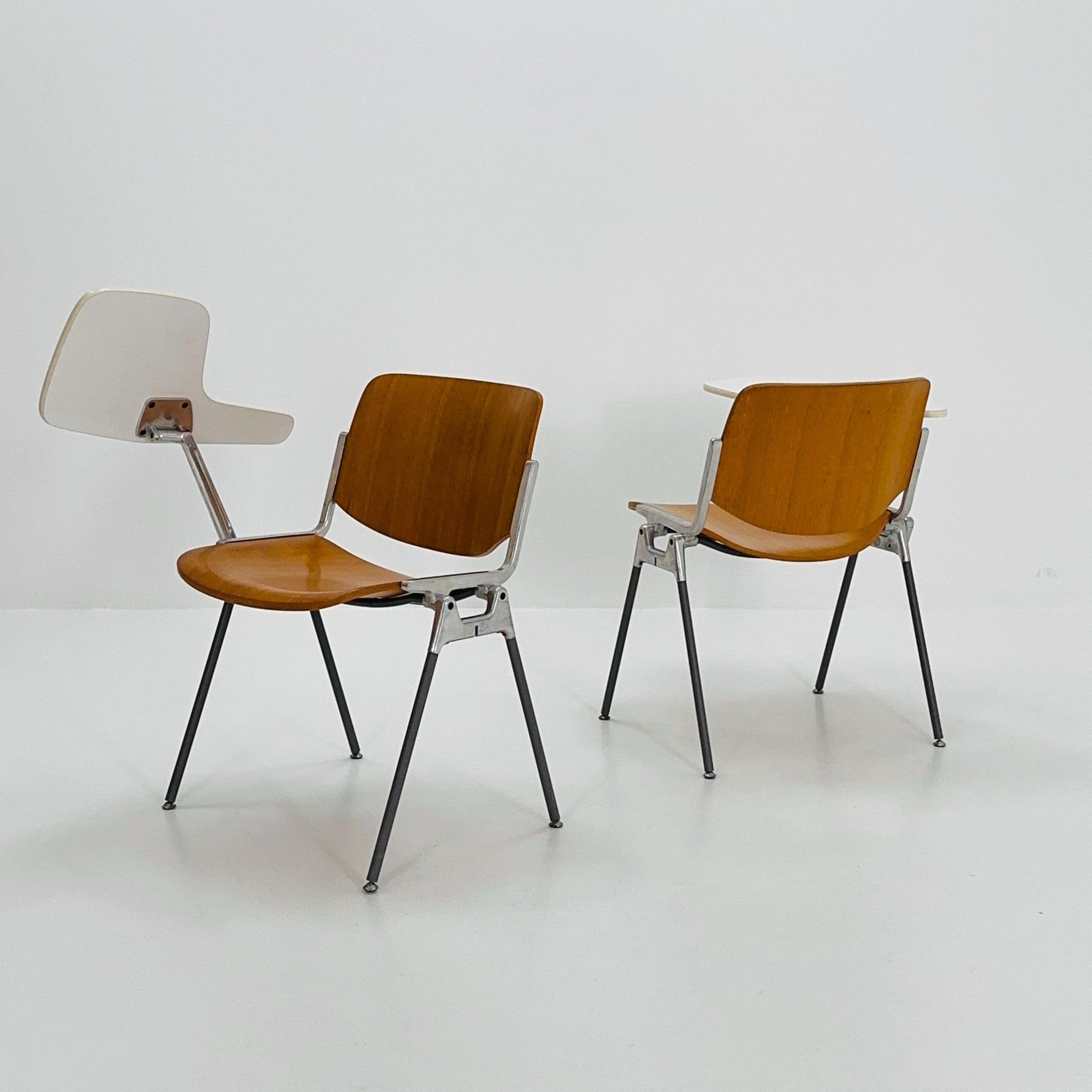 Set of 2 Mid century Stacking desk chairs by Giancarlo Piretti for Anomima Castelli ,Italy 1960s