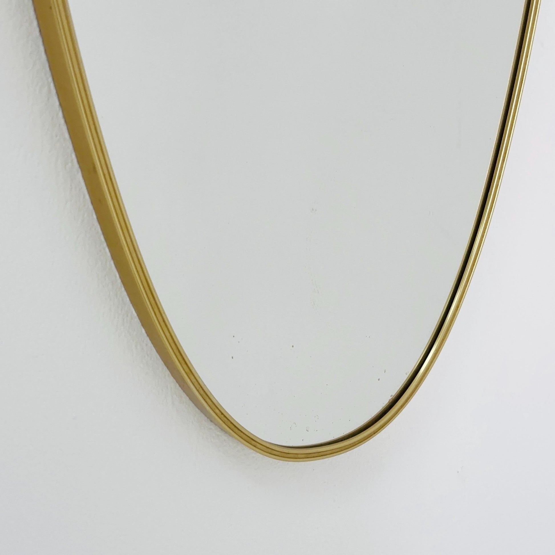 Mid Century asymmetric German brass Original kidney wall mirror from the 60s model number 984 Germsny 1960s