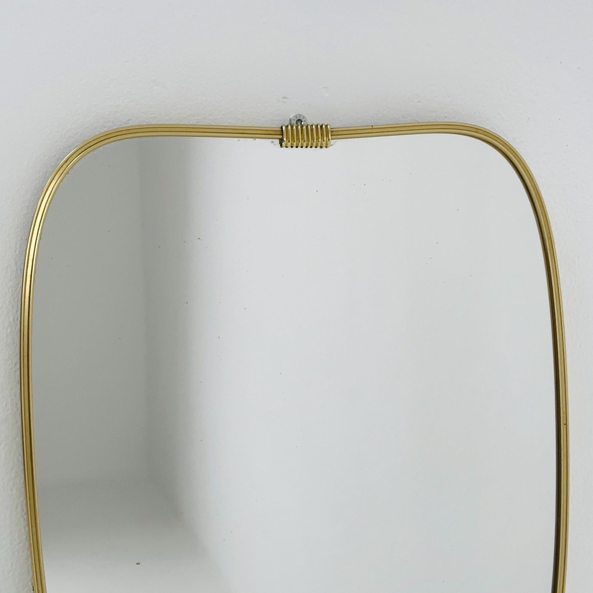 Mid Century asymmetric German brass Original kidney wall mirror from the 60s model number 984 Germsny 1960s