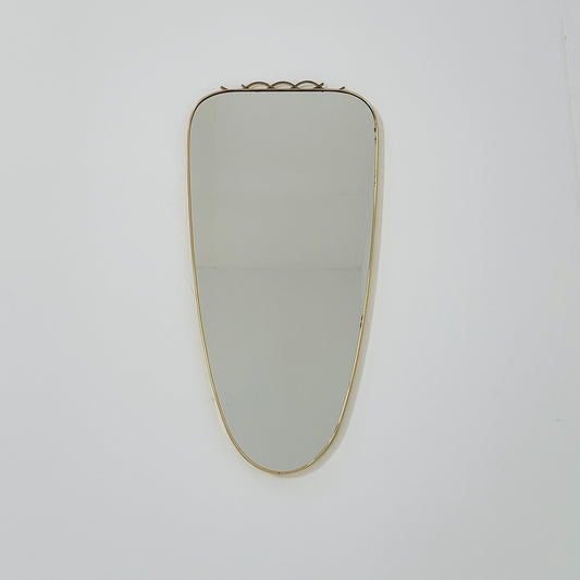 mid-century brass wall mirror with braided hanging strap from West Spiegel, Germany, 1960s