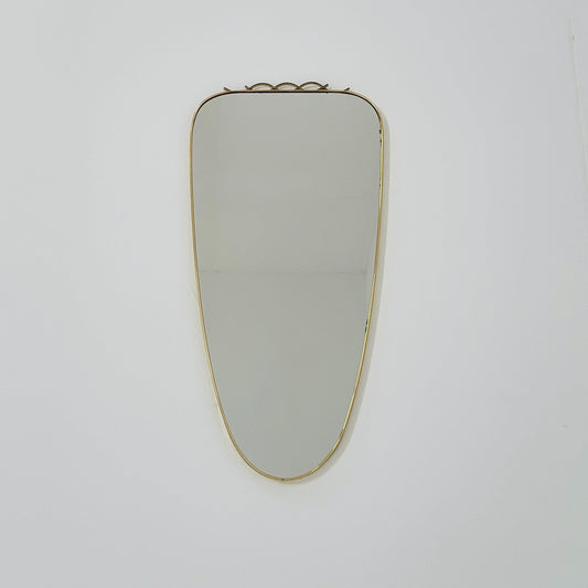 mid-century brass wall mirror with braided hanging strap from West Spiegel, Germany, 1960s