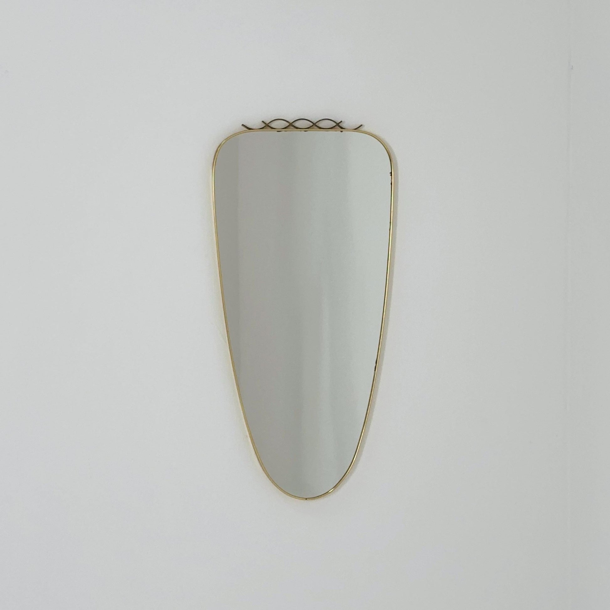 mid-century brass wall mirror with braided hanging strap from West Spiegel, Germany, 1960s