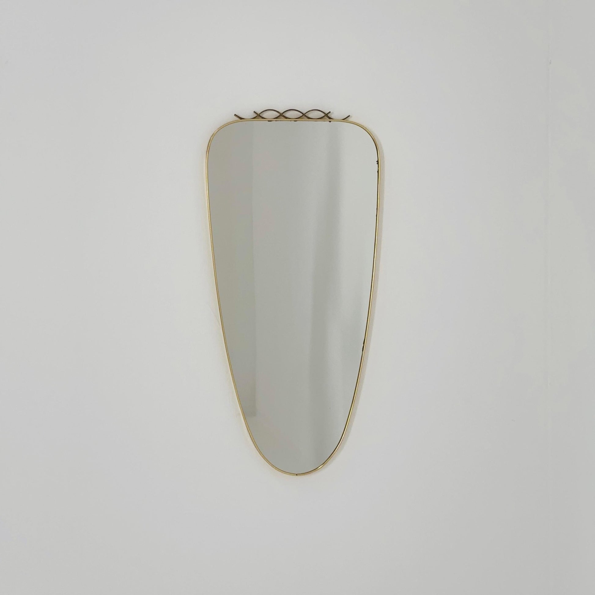 mid-century brass wall mirror with braided hanging strap from West Spiegel, Germany, 1960s