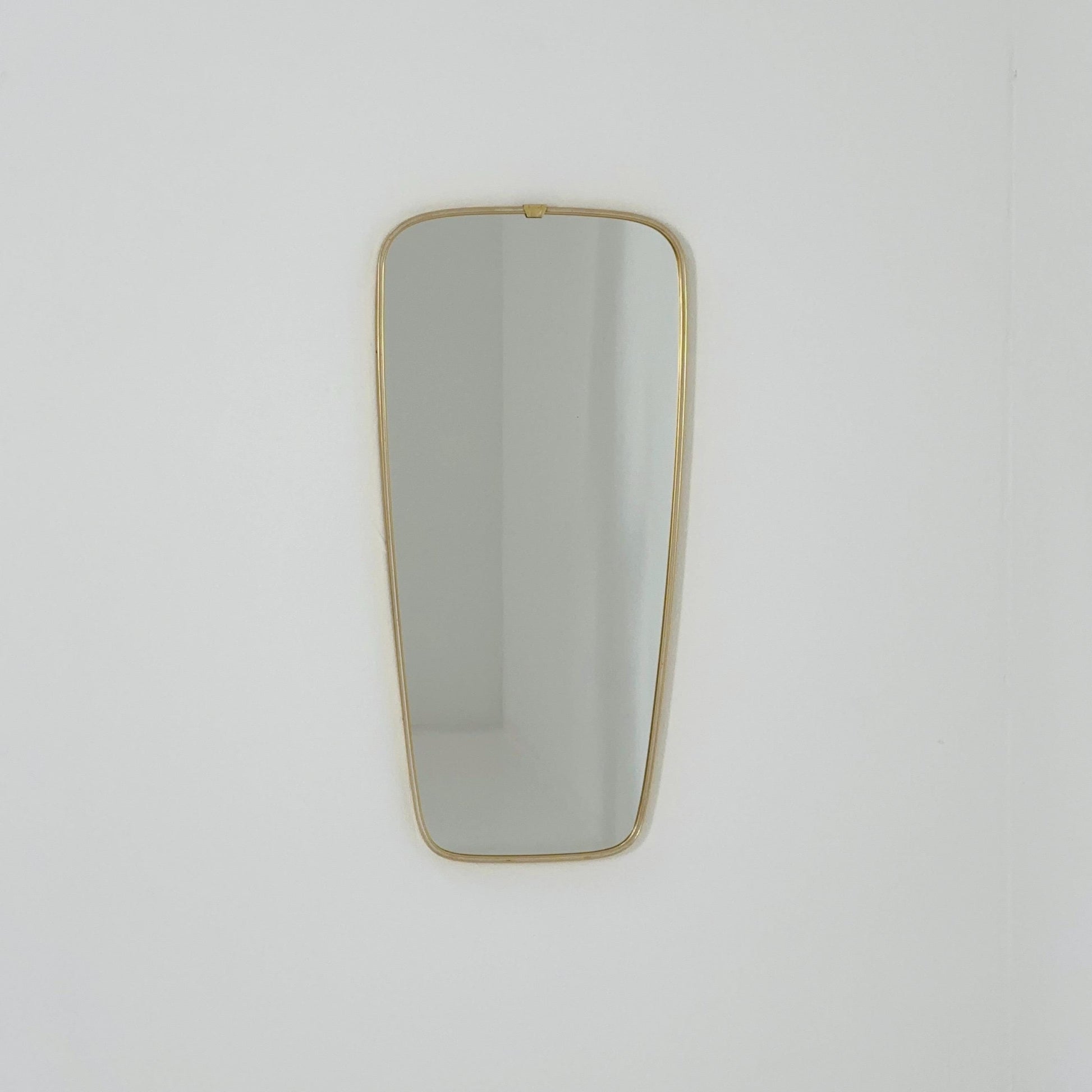 Mid Century asymmetric Original kidney wall mirror by schon form Germany 60s