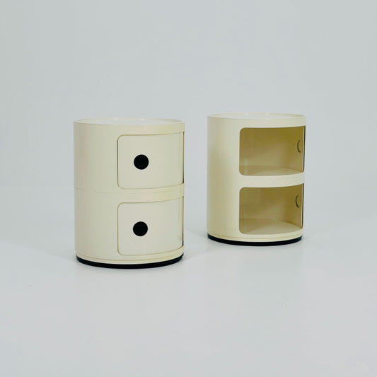Set of 2 Space Age Componibili 2-Tier Storage Unit by Anna Castelli Ferrieri for Kartell — Model 4965-6-7 — Italy, 1970s