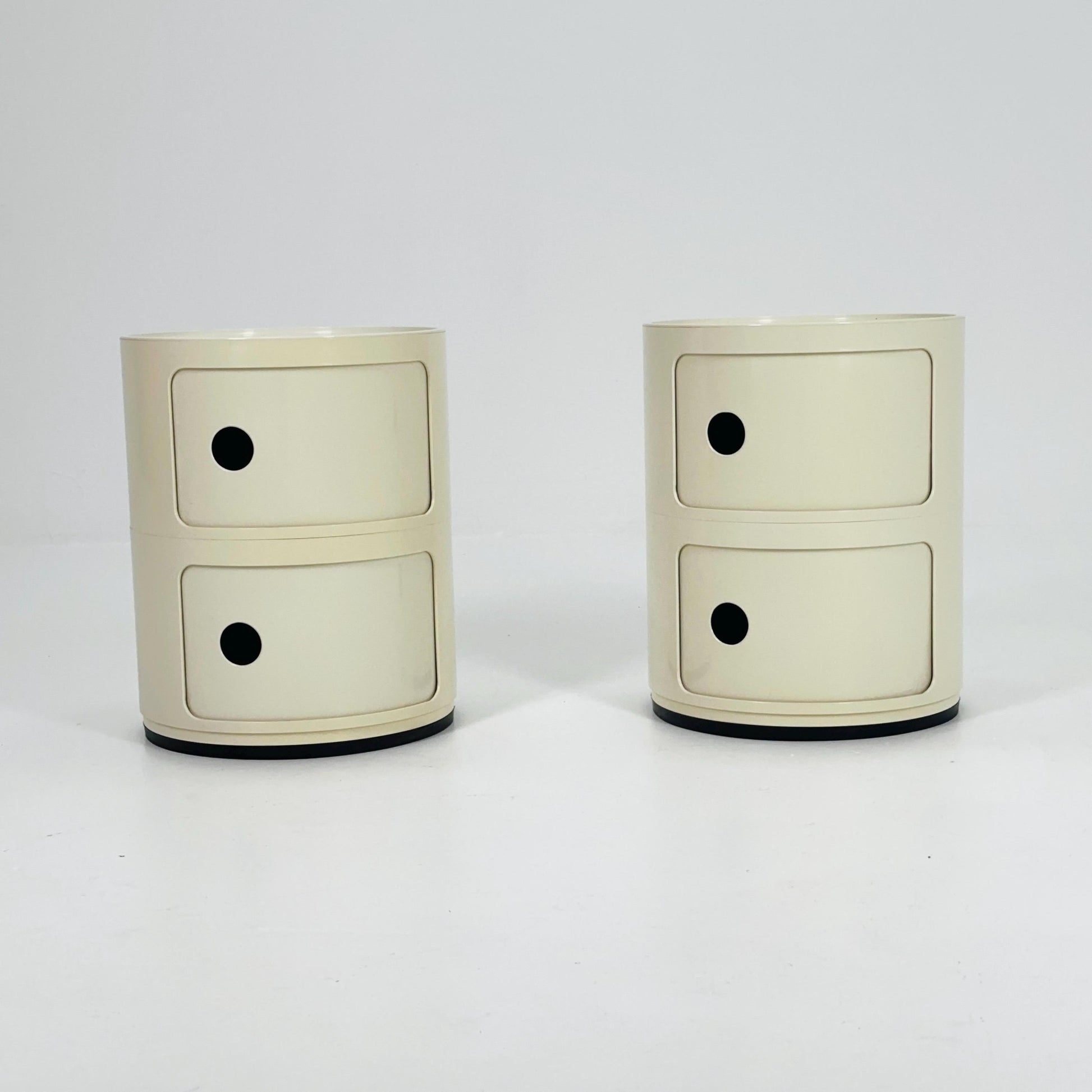 Set of 2 Space Age Componibili 2-Tier Storage Unit by Anna Castelli Ferrieri for Kartell — Model 4965-6-7 — Italy, 1970s