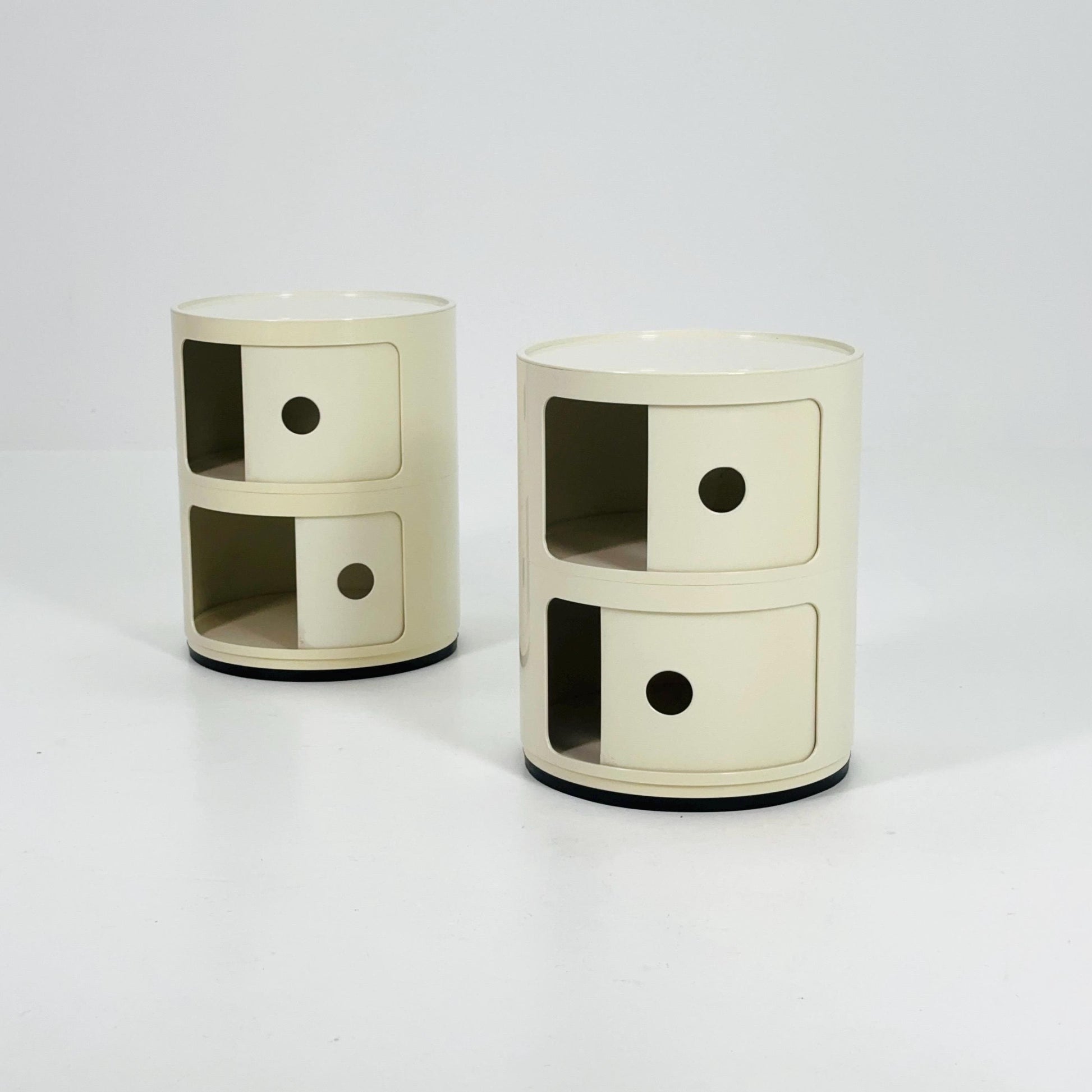 Set of 2 Space Age Componibili 2-Tier Storage Unit by Anna Castelli Ferrieri for Kartell — Model 4965-6-7 — Italy, 1970s