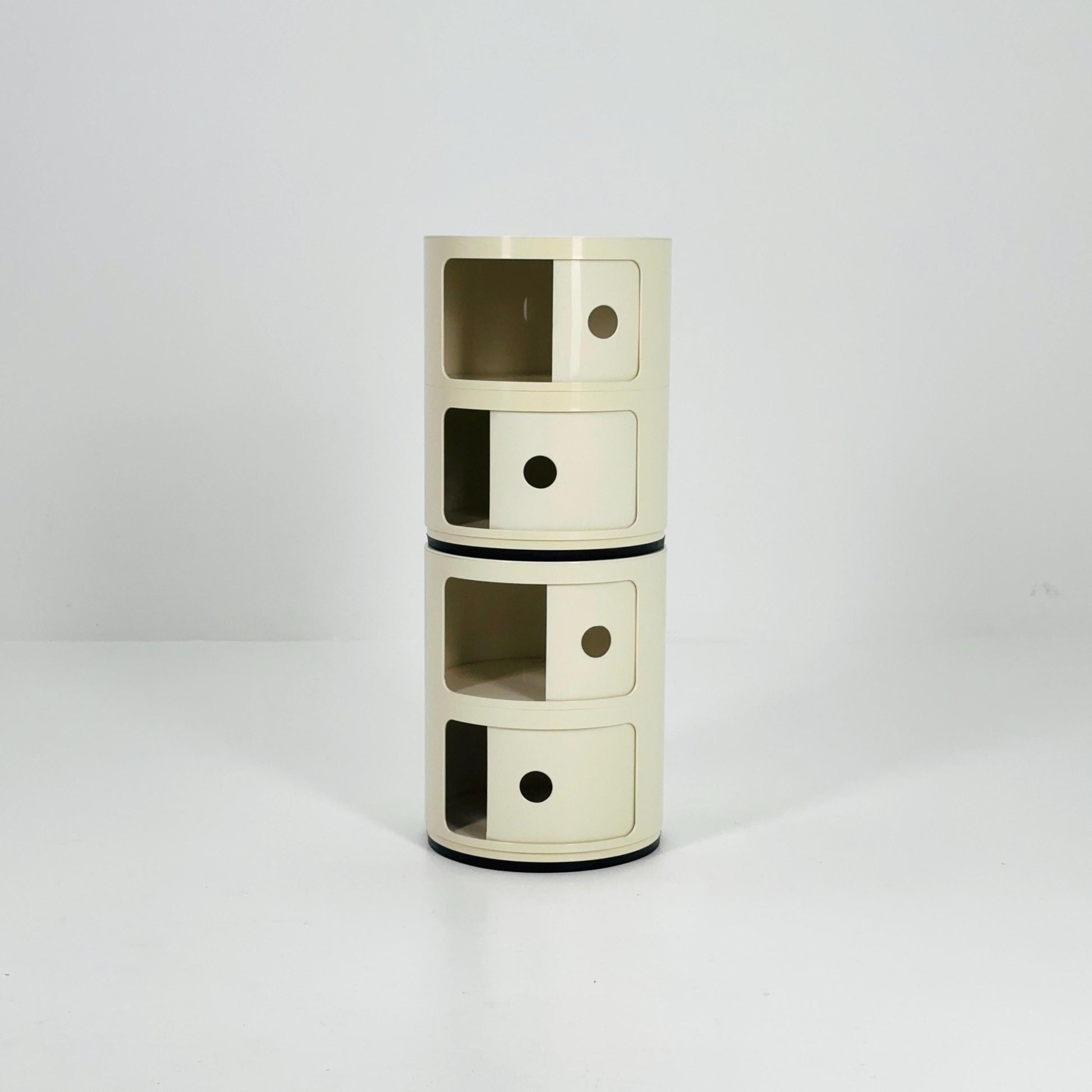 Set of 2 Space Age Componibili 2-Tier Storage Unit by Anna Castelli Ferrieri for Kartell — Model 4965-6-7 — Italy, 1970s