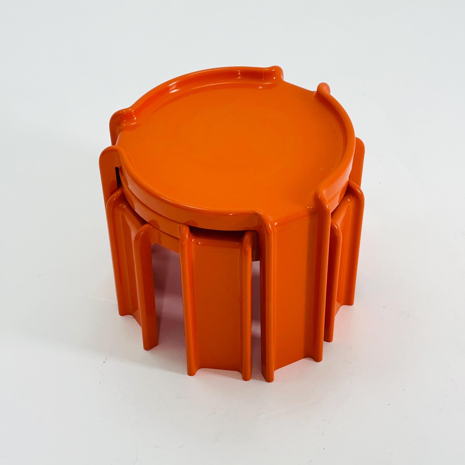 Rare Mid-Century Space Age Nesting Tables by Giotto Stoppino for Kartell — Model 4905-6-7 Italy 1970s