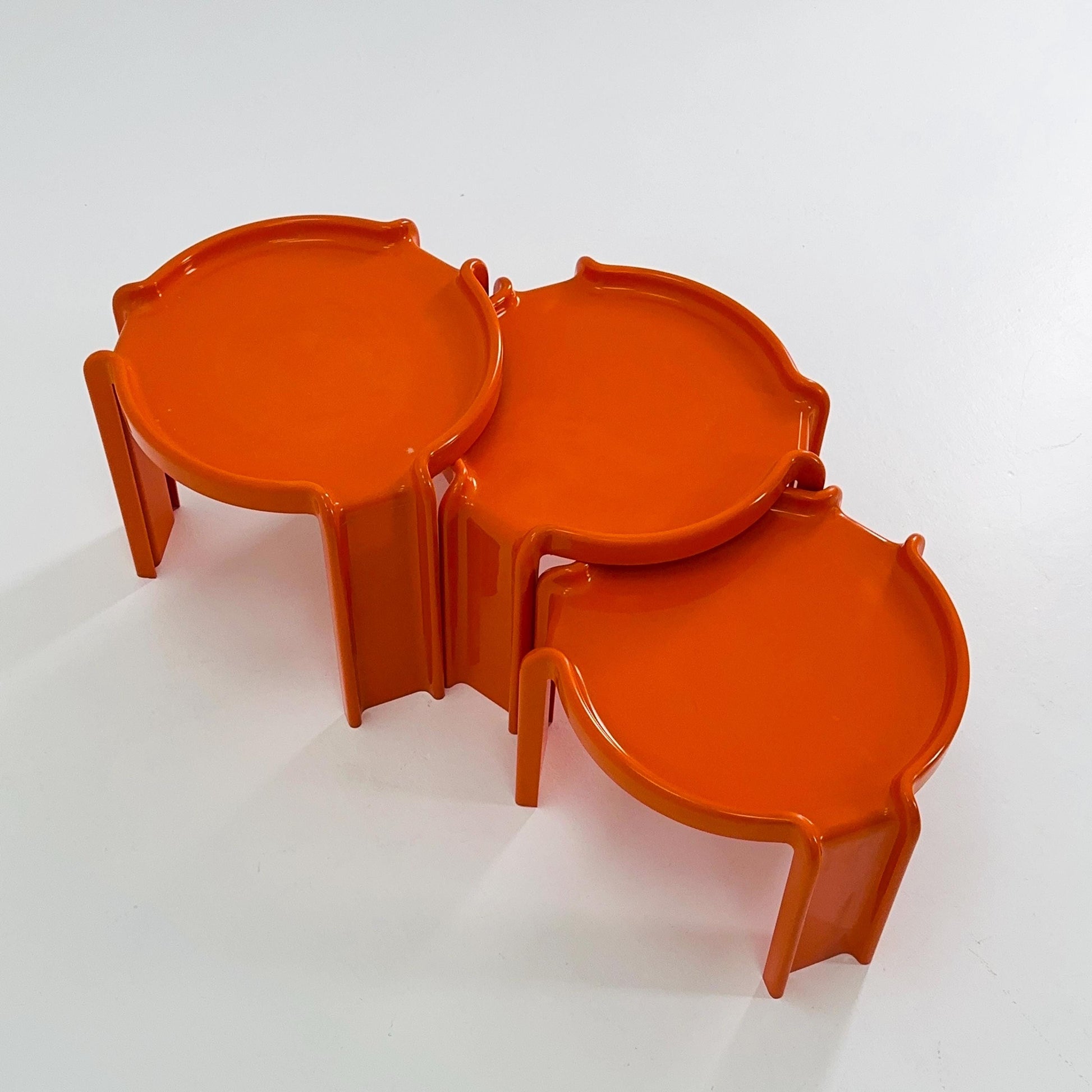 Rare Mid-Century Space Age Nesting Tables by Giotto Stoppino for Kartell — Model 4905-6-7 Italy 1970s