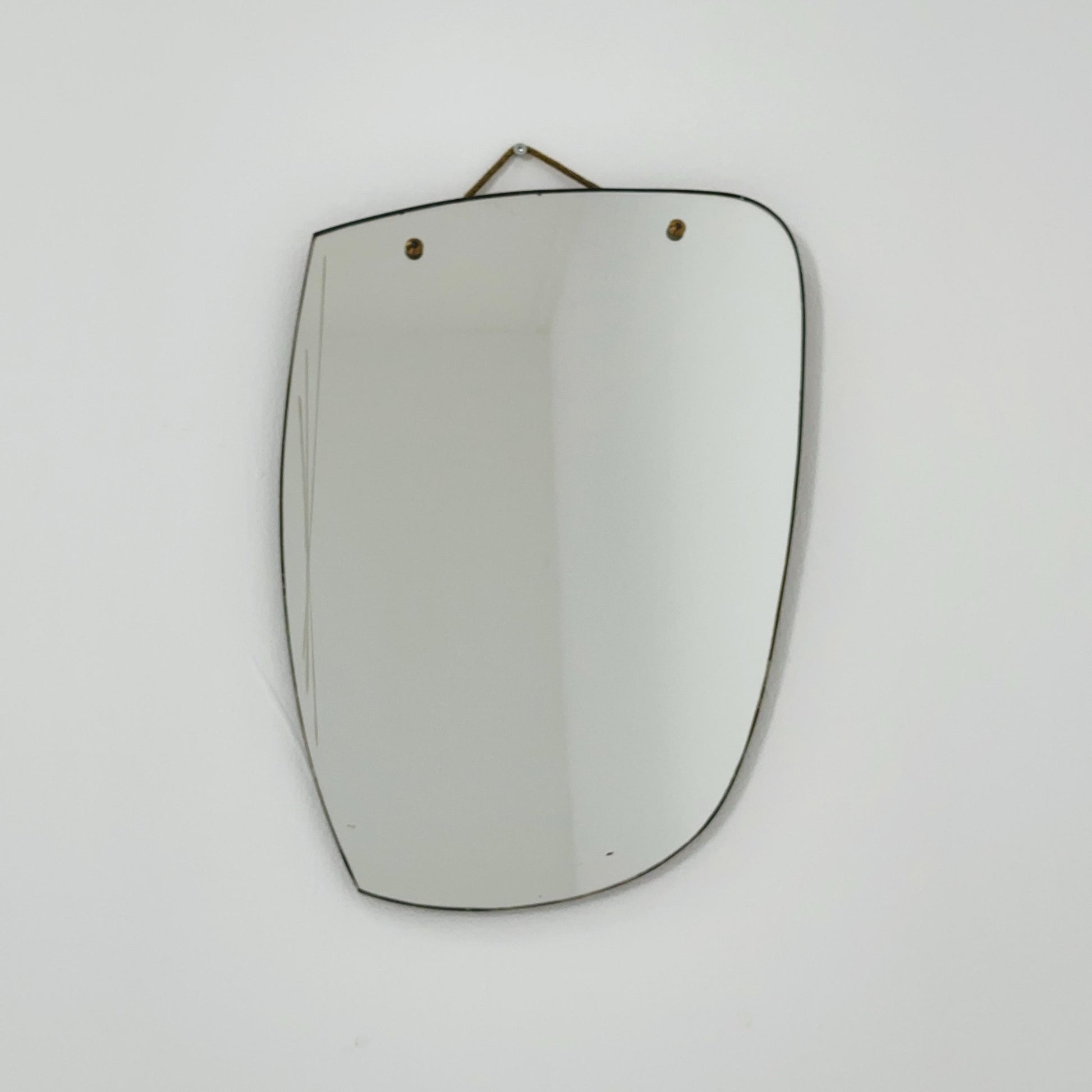 Kristall Mid Century asymmetric wall Mirror by lenzgold Nieren Spiegel - Kidney mirror 1960s rockabilly Germany