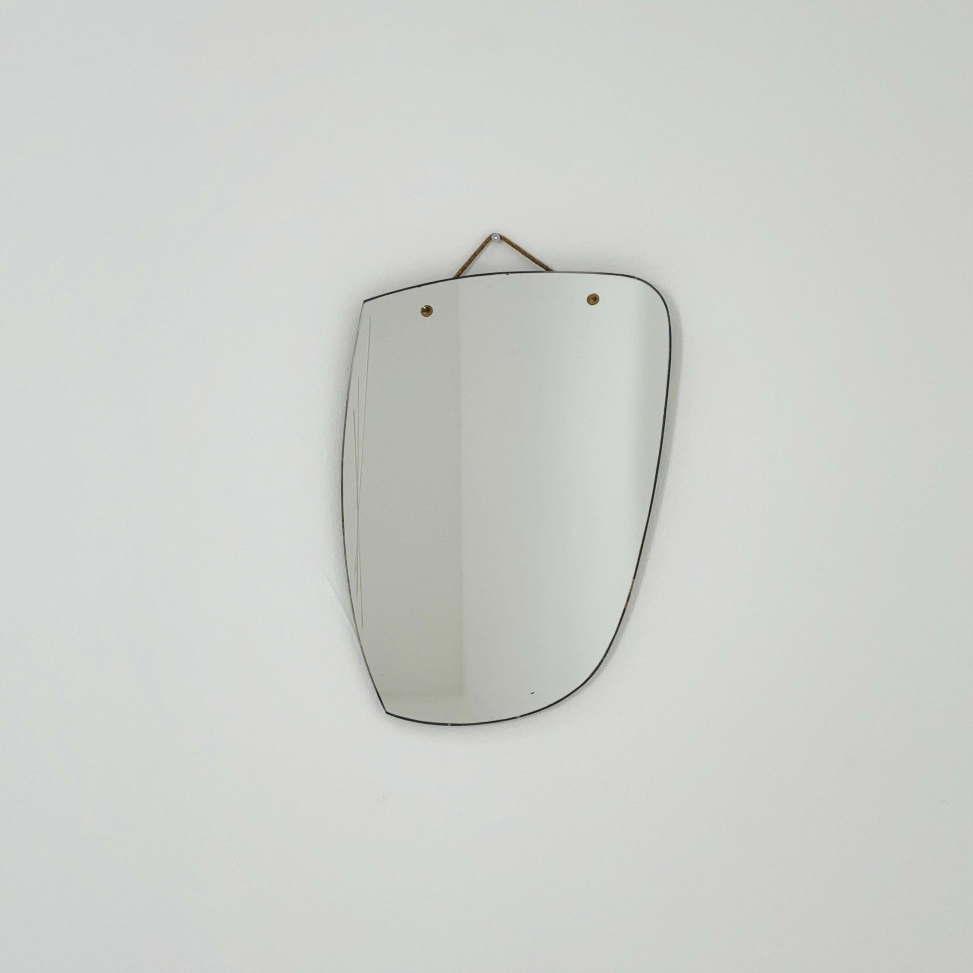 Kristall Mid Century asymmetric wall Mirror by lenzgold Nieren Spiegel - Kidney mirror 1960s rockabilly Germany
