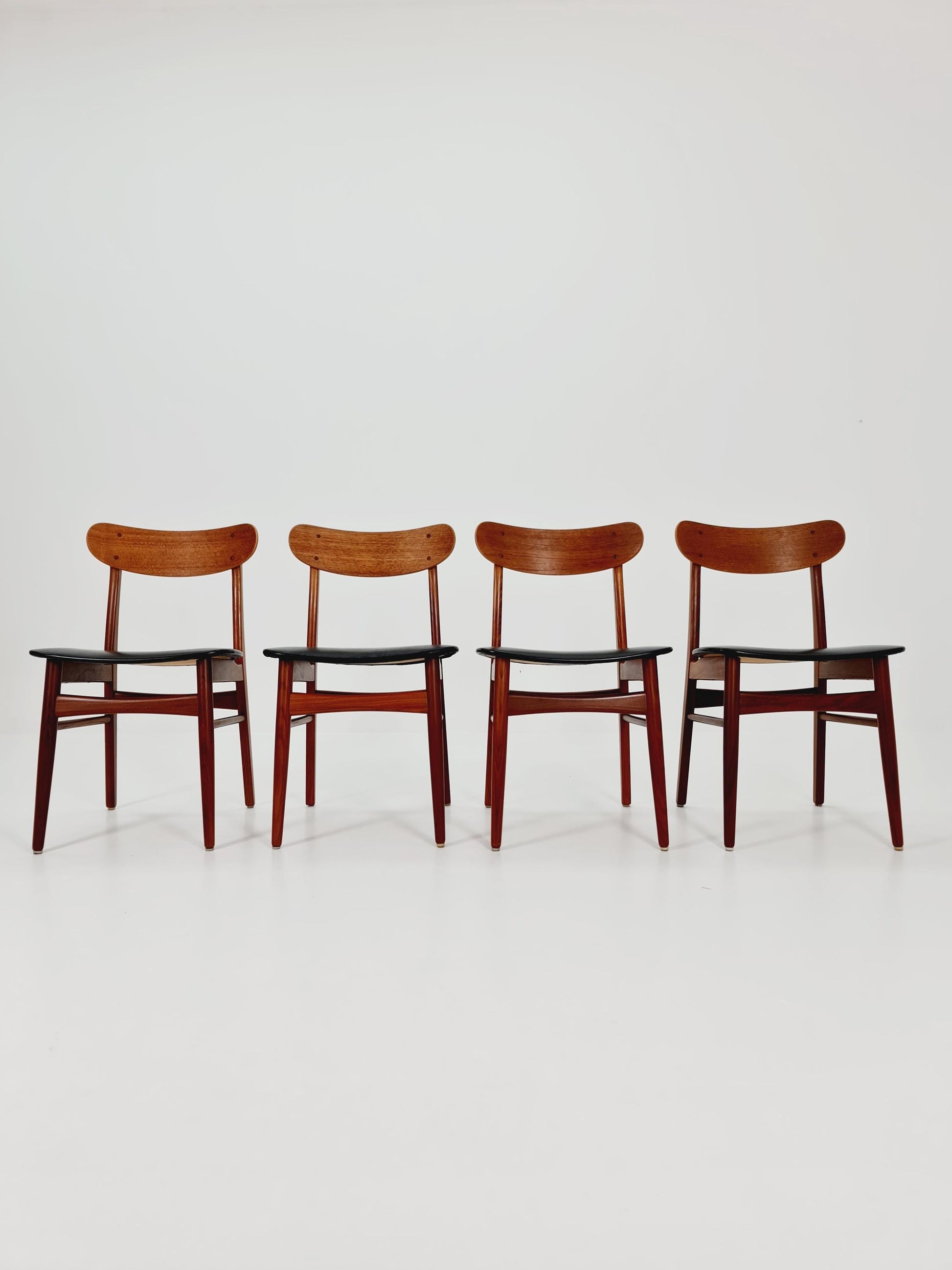 Vintage Danish solid teak dining Chairs By glostrup Denmark , 1960s, Set of 4