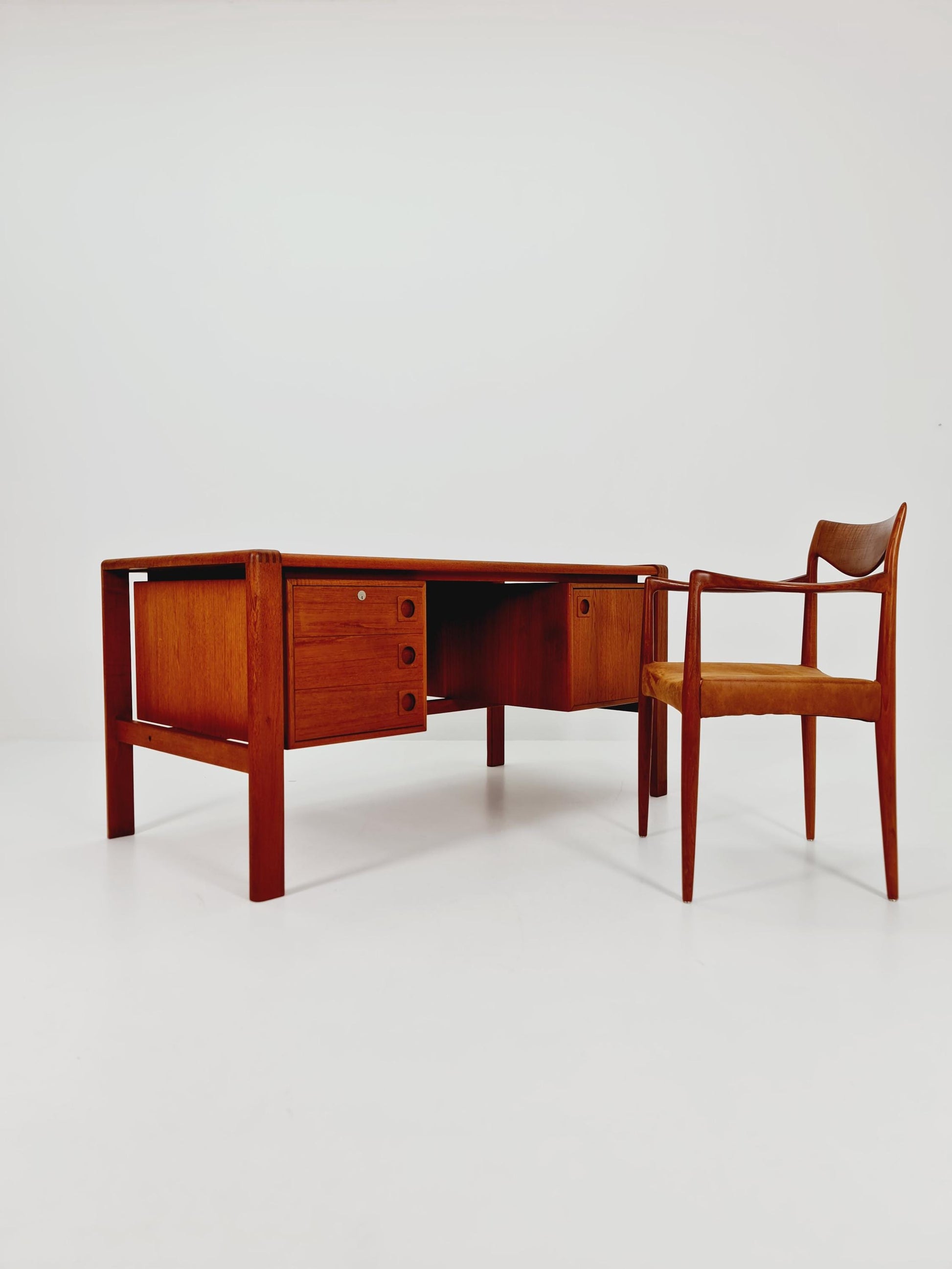 Danish teak Freestanding desk by H.P Hansen, Denmark, 1960s