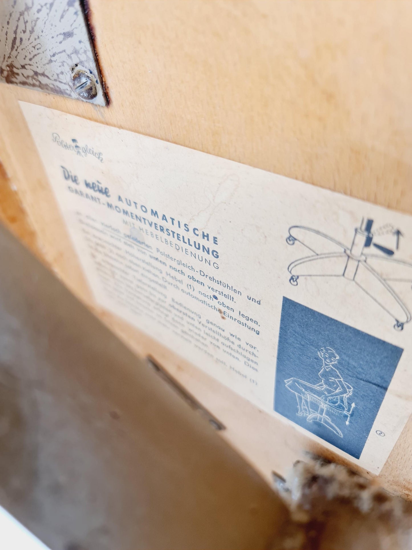 Bauhaus swivel office chair in solid wood By Polster Gleich ,1930s