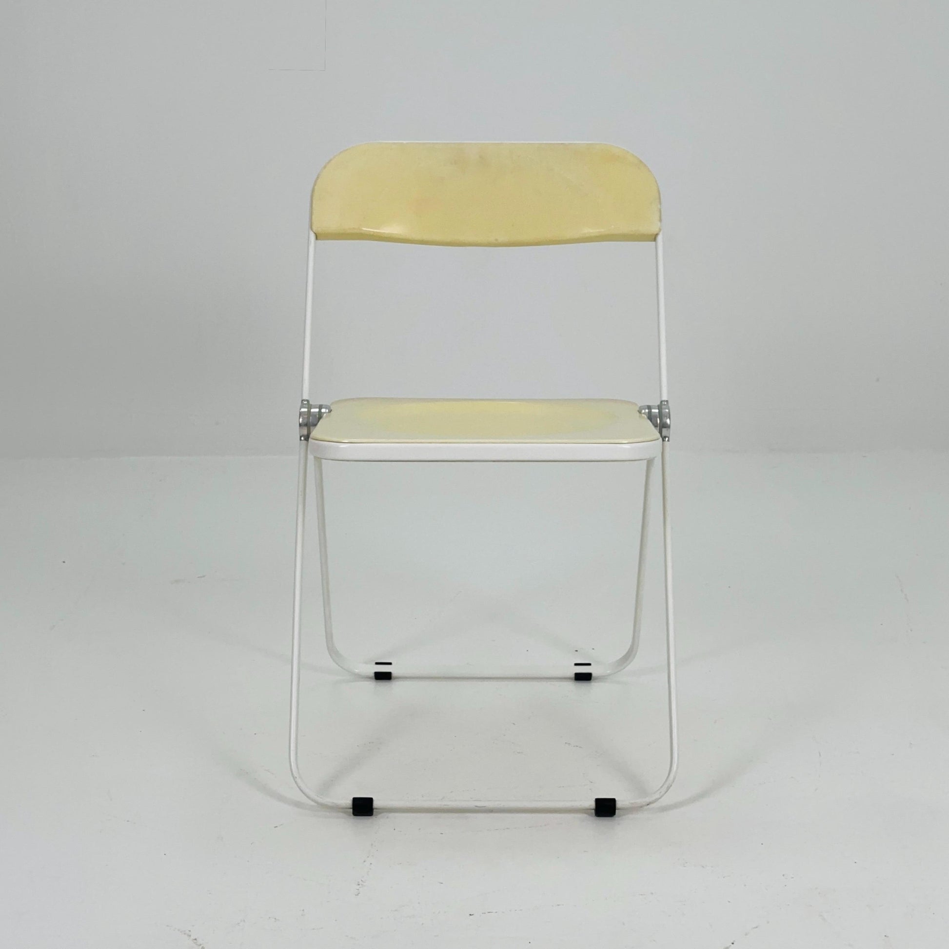 1 of 8 Mid century Italian Plia Folding cream white Chair by Giancarlo Piretti for Castelli, 1970s